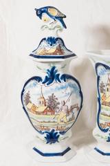 Antique Delft Five Vase Mantle Garniture