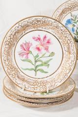 Antique English Porcelain Service in a Style Similar to the Danish Flora Danica