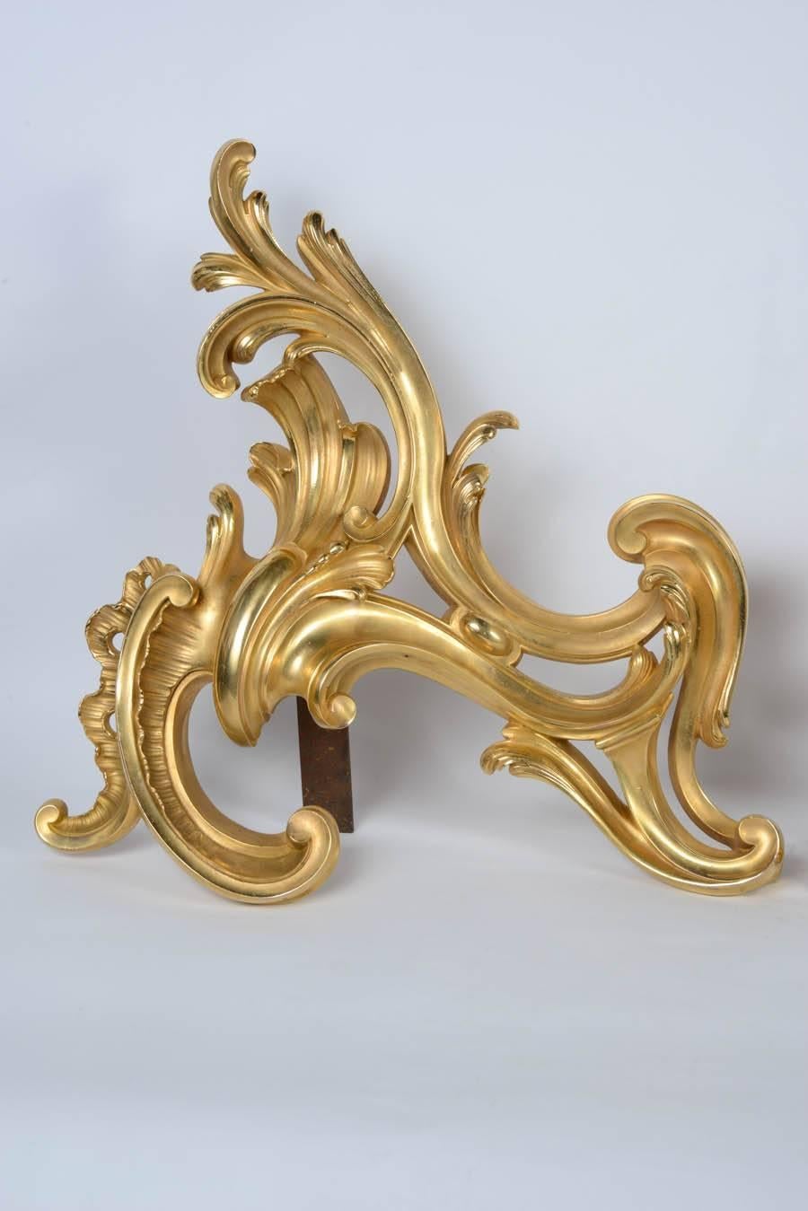 French Louis XV Style Fire Dogs  For Sale