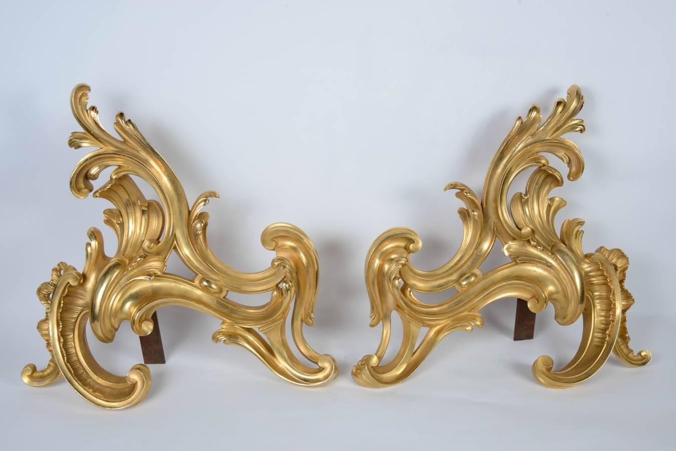 Louis XV Style Fire Dogs  For Sale 1