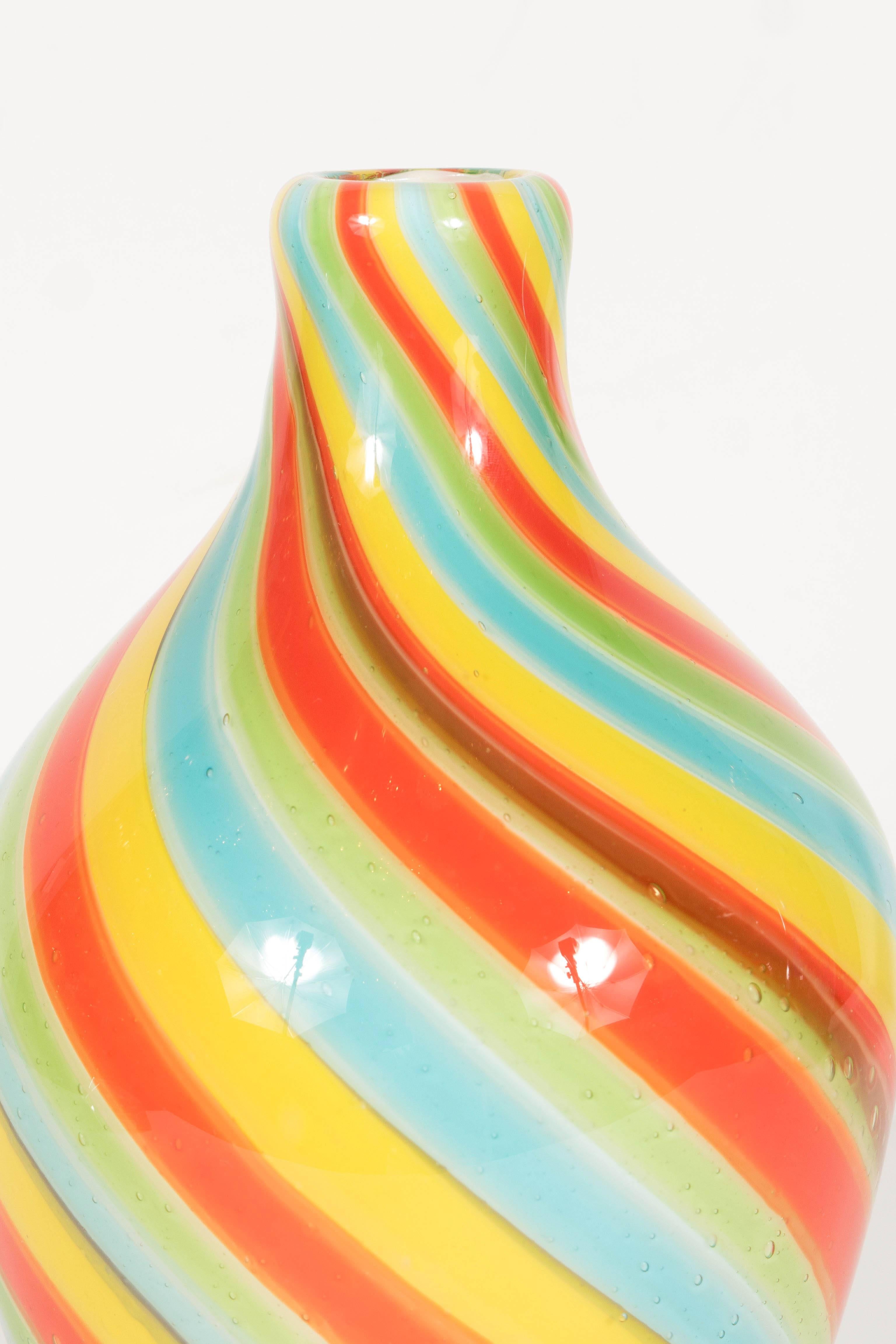 murano striped glass vase