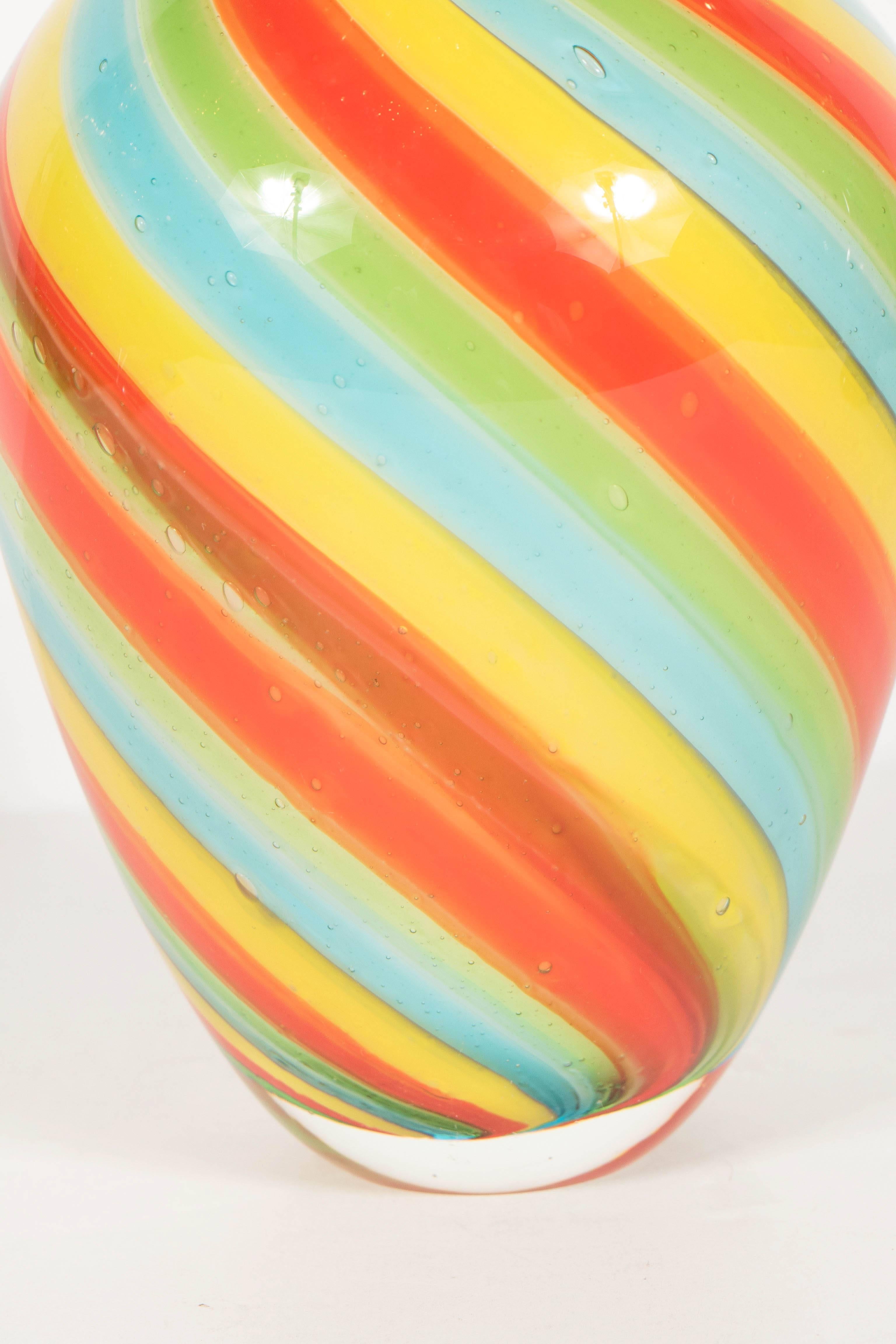 murano multi coloured glass vase