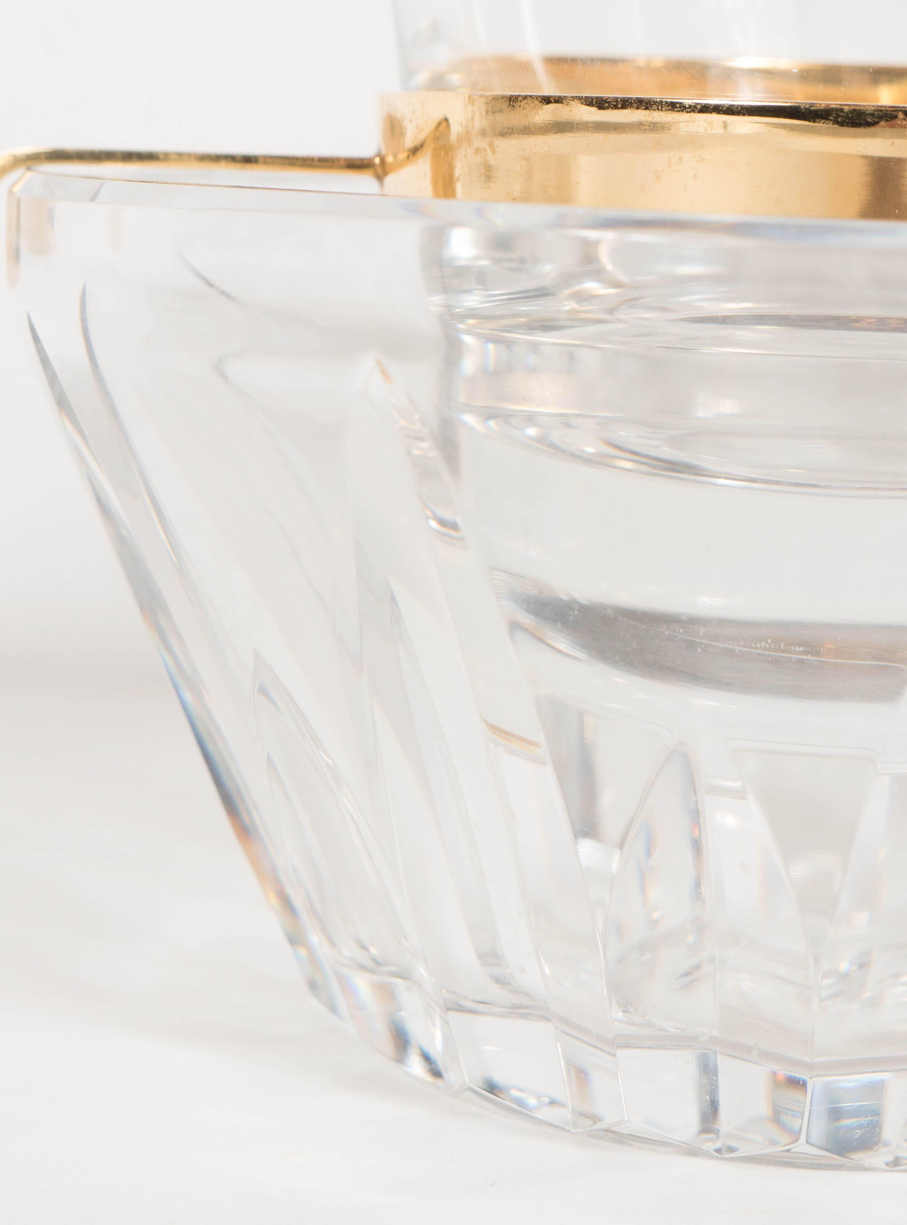 Mid-20th Century Exquisite Hand-Cut Crystal Caviar Dish and Cooling Bowl by Baccarat