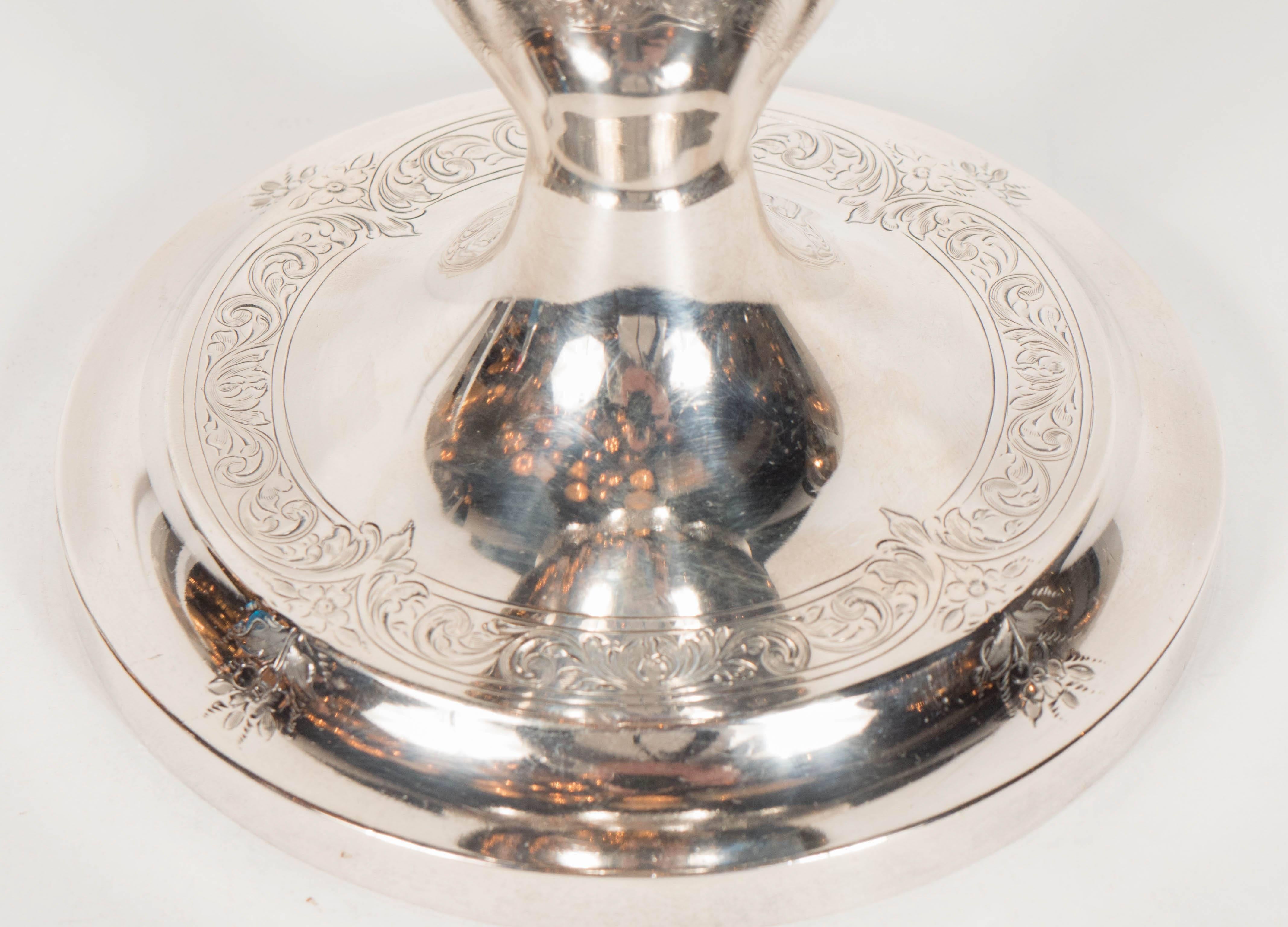 Magnificent Edwardian Trumpet Vase in Sterling Silver by Howard and Co. 7