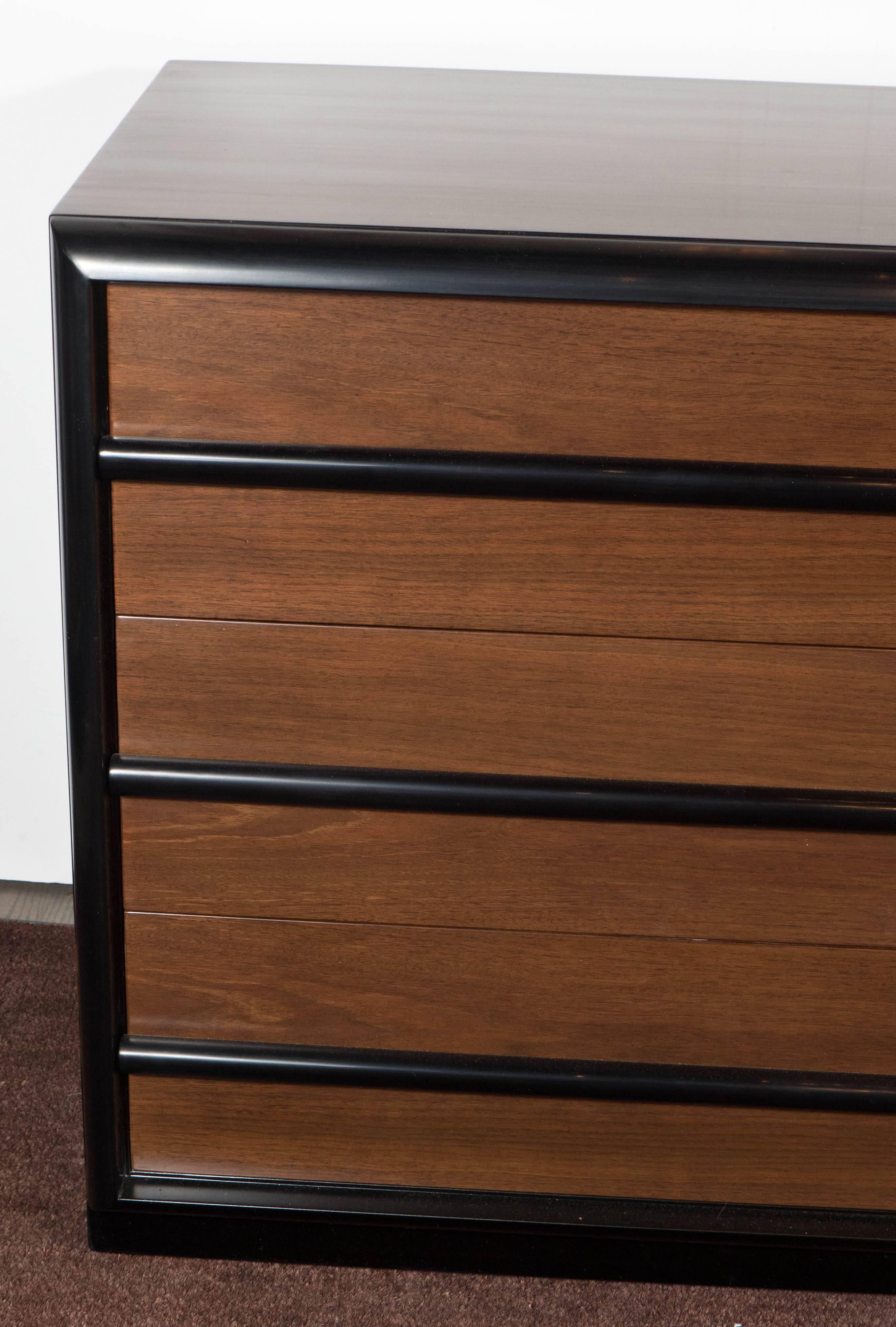 Ebonized Mid-Century Modern Walnut Chest by T.H. Robsjohn-Gibbings for Widdicomb Co.