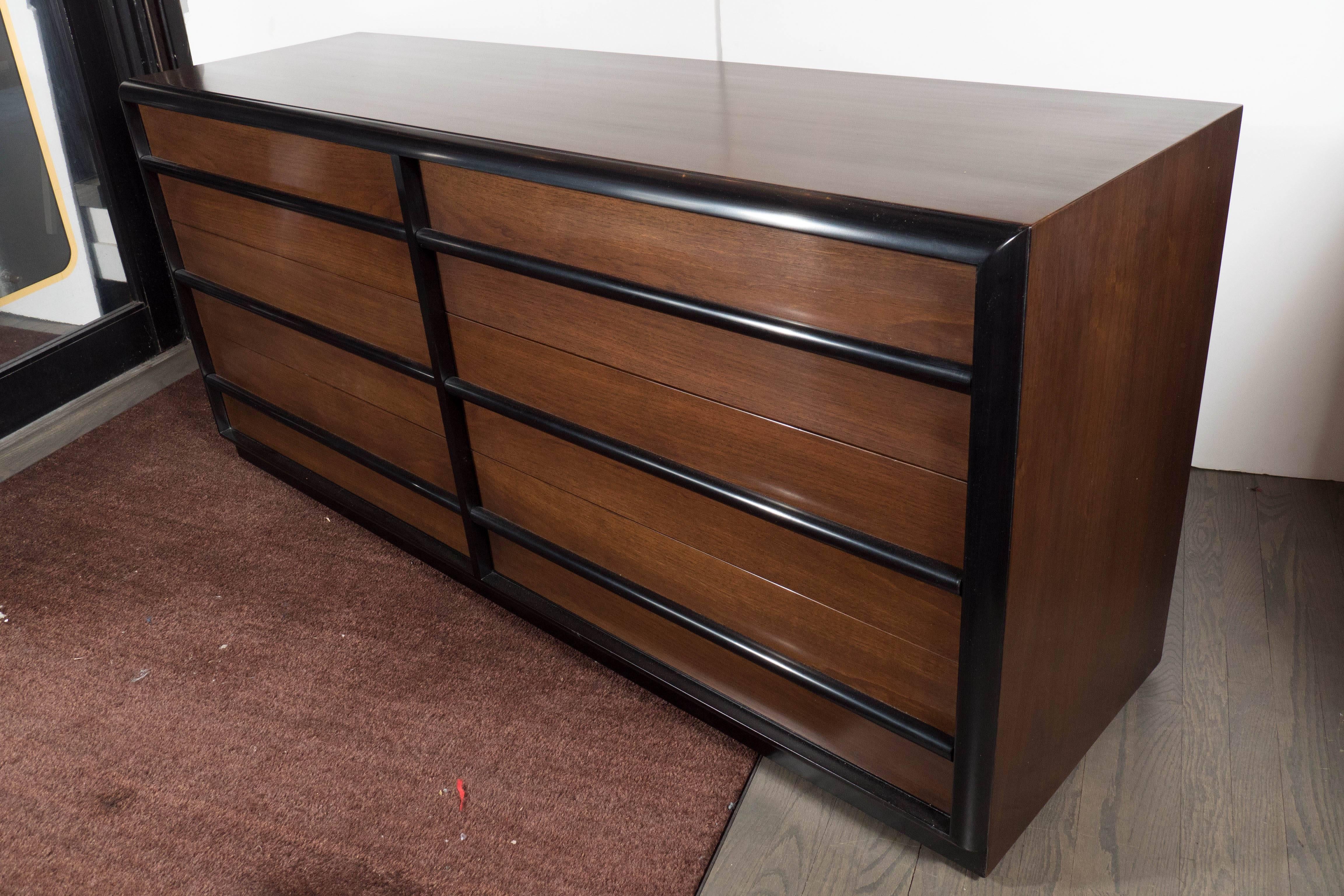 Mid-Century Modern Walnut Chest by T.H. Robsjohn-Gibbings for Widdicomb Co. In Excellent Condition In New York, NY