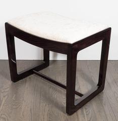 Pair of Mid-Century Modernist Curved Seat Stool or Ottoman