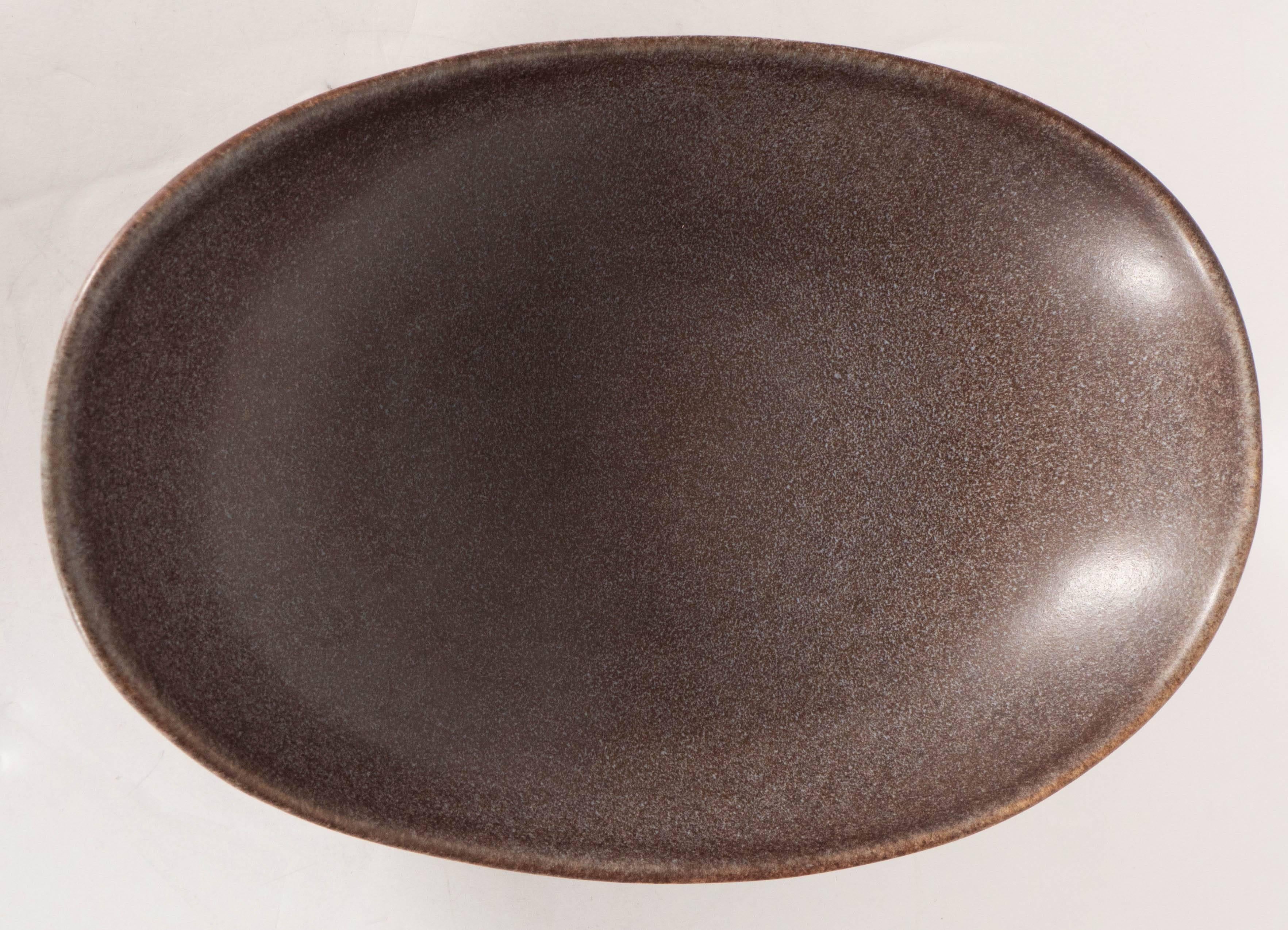 Ceramic  Mid-Century Modernist Ovoid Bowl by Carl-Harry Stålhane for Rörstrand