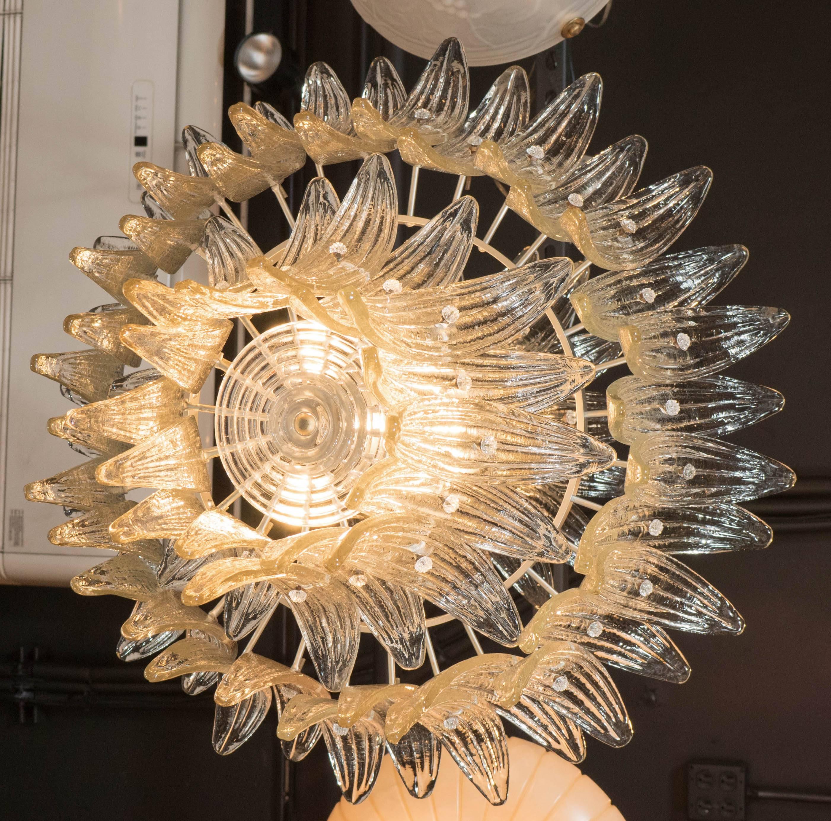Exquisite Three-Tier Palma Chandelier in Smoked Murano Glass and Brass Fittings 1
