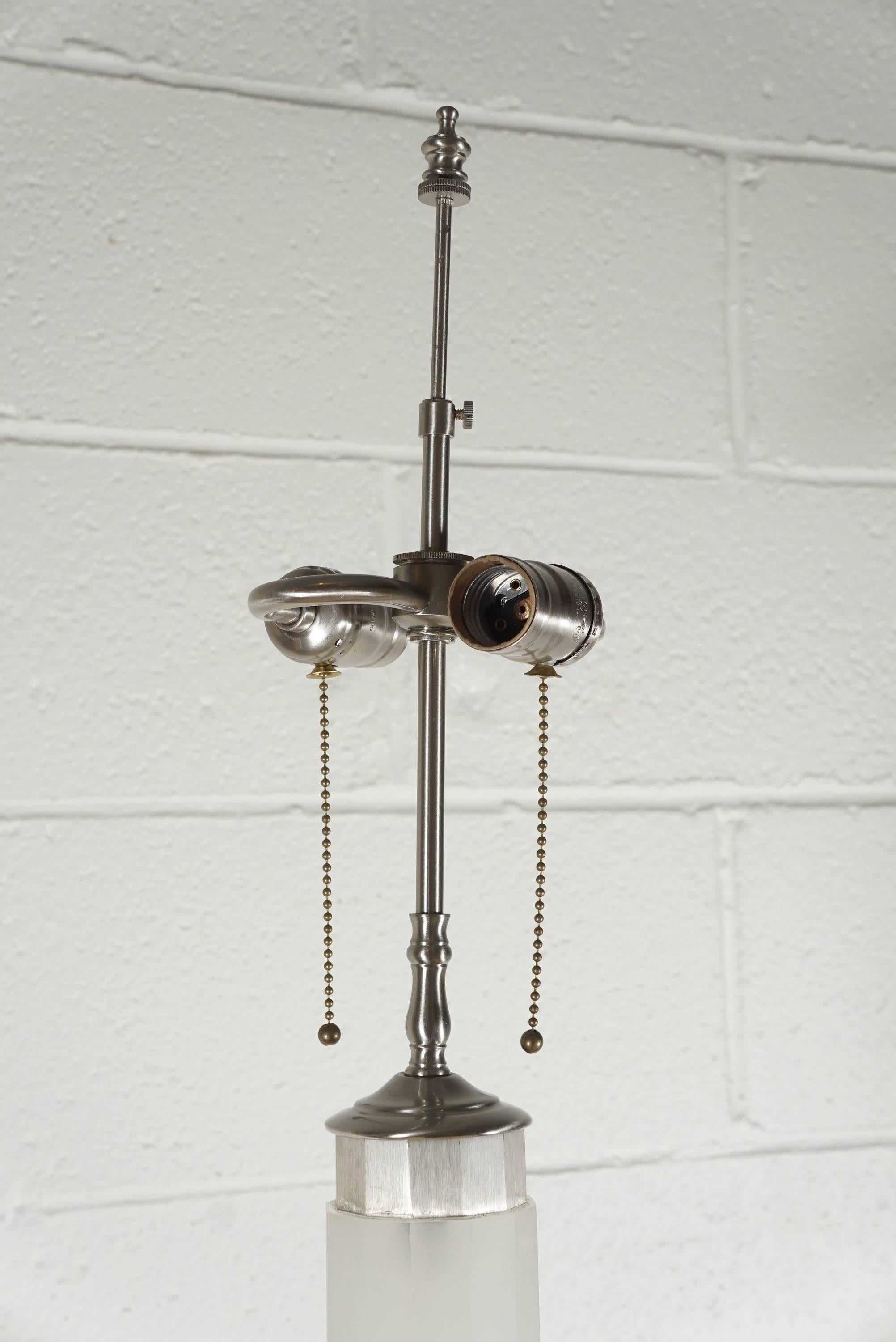 American Standing Lamp in Frosted Lucite For Sale