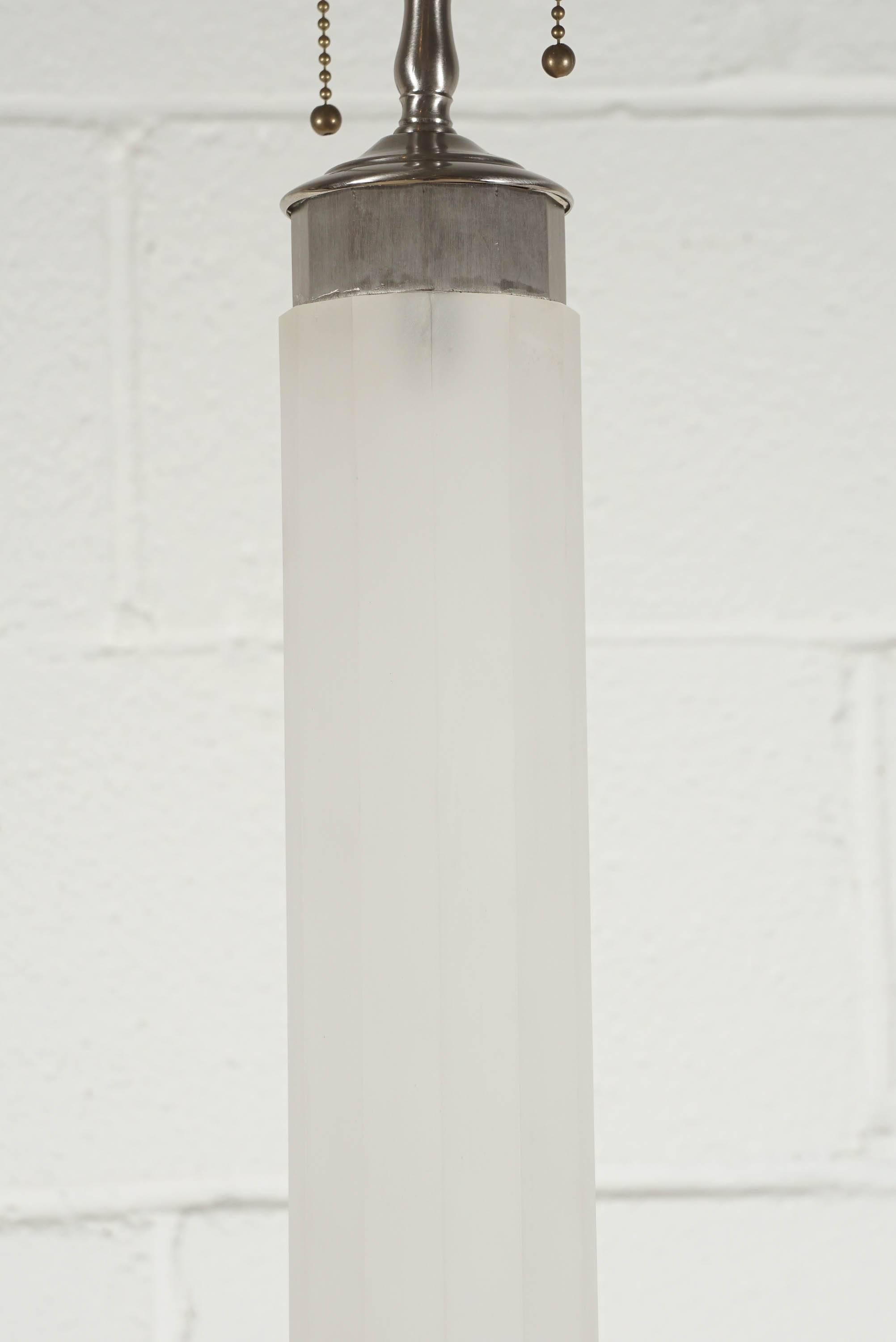 Standing Lamp in Frosted Lucite In Excellent Condition For Sale In Hudson, NY