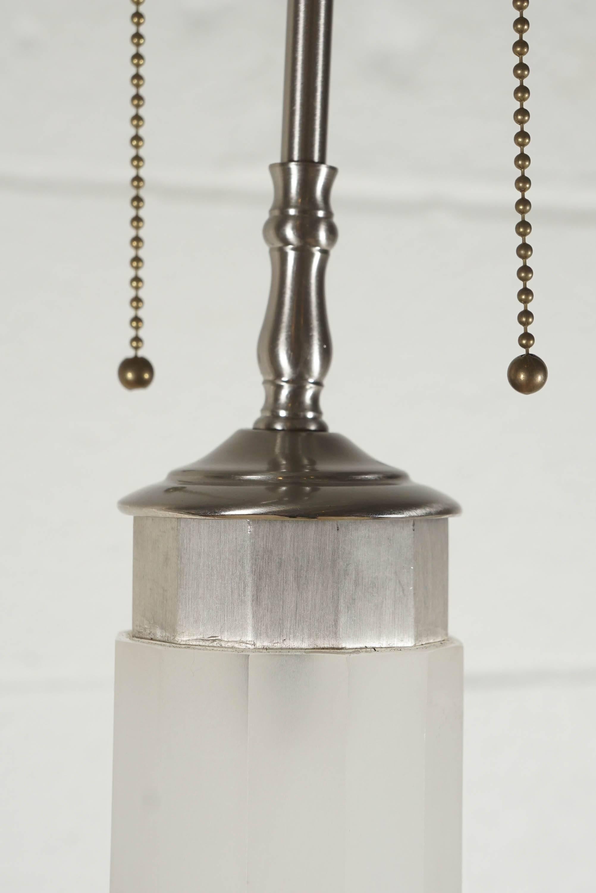 Standing Lamp in Frosted Lucite For Sale 1