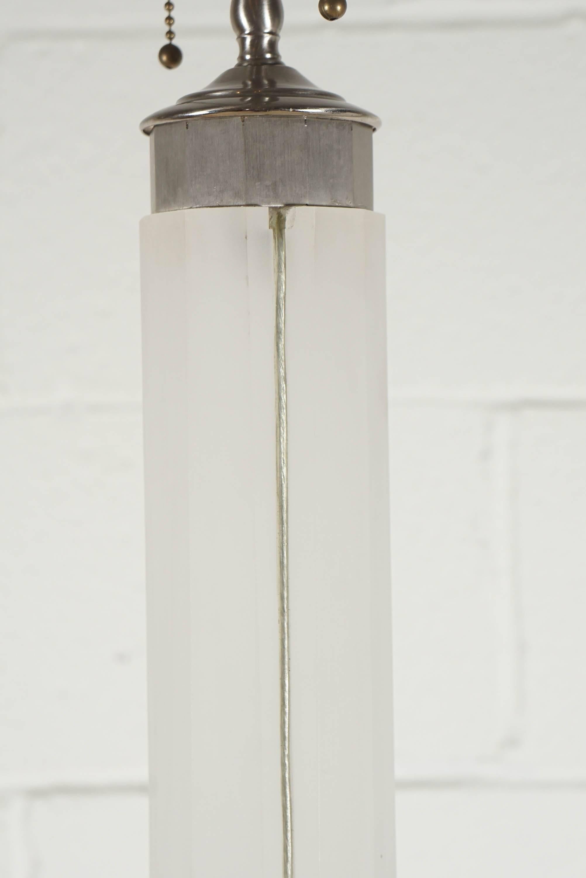 Standing Lamp in Frosted Lucite For Sale 3