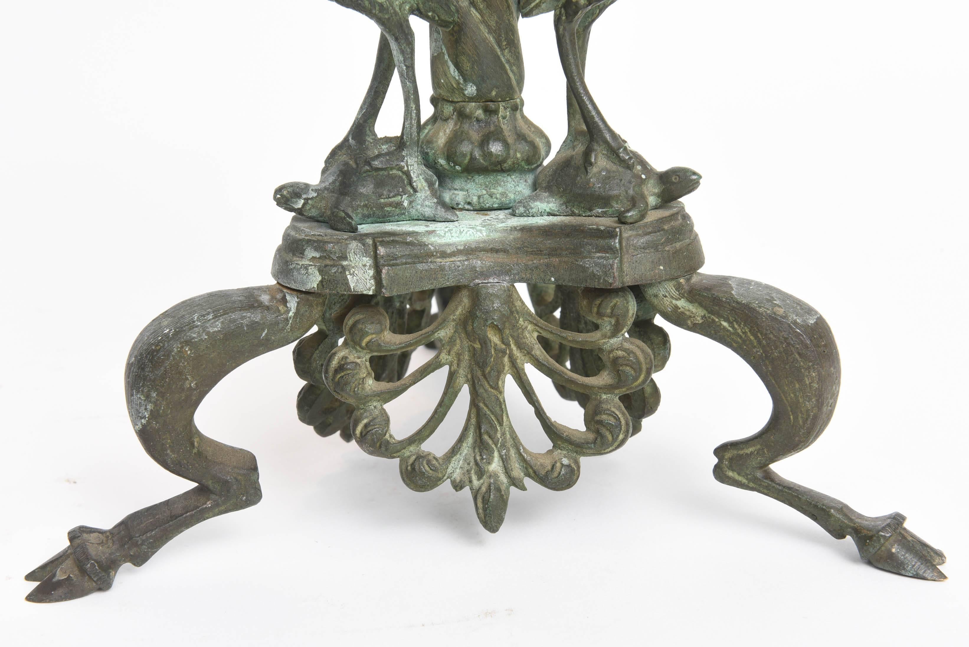 Italian Pompeii Style Bronze Tripod Oil Candelabrum, Italy 19th century