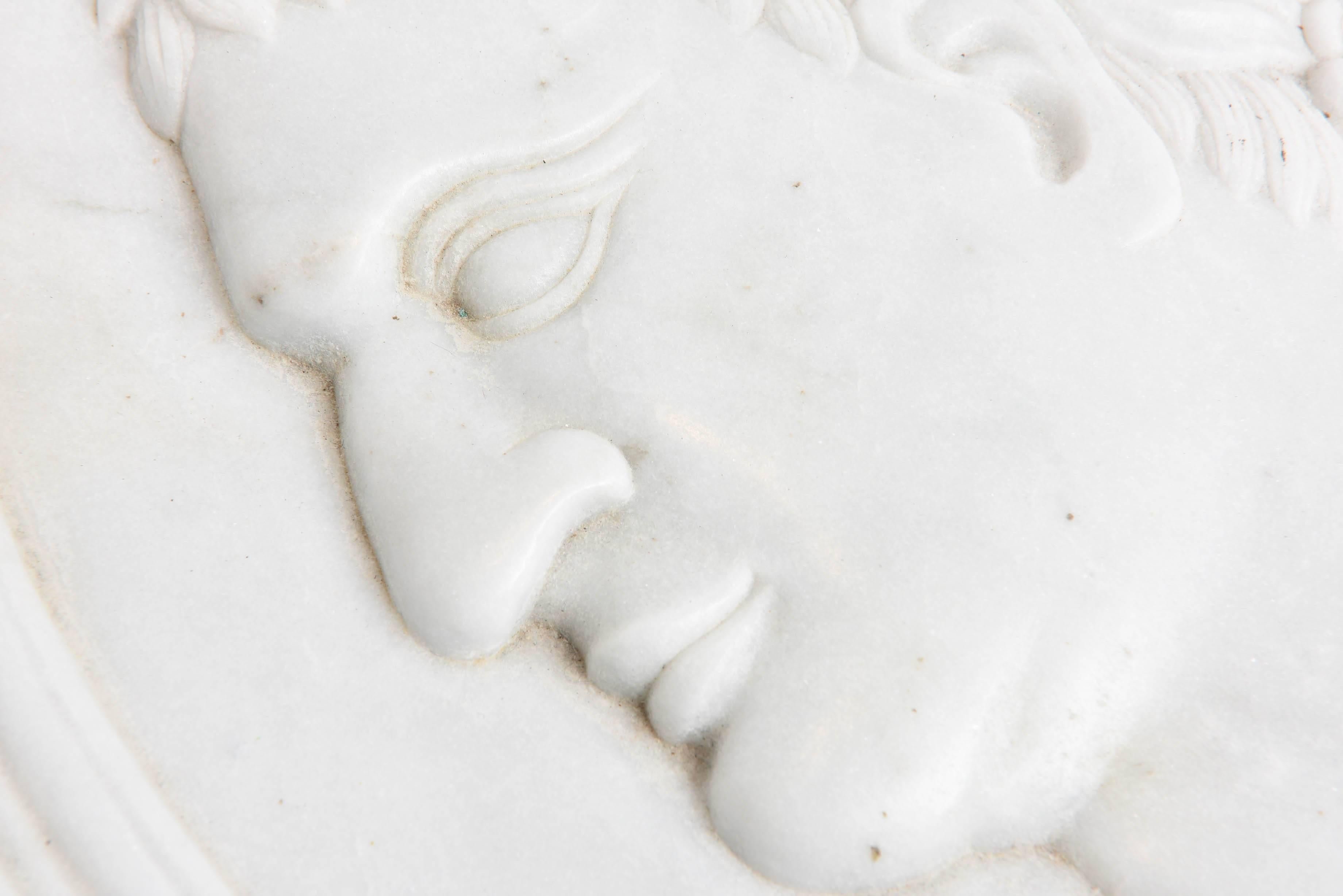 Marble Relief Plaque of Roman Emperor Vespasian, Italy, 19th Century 4