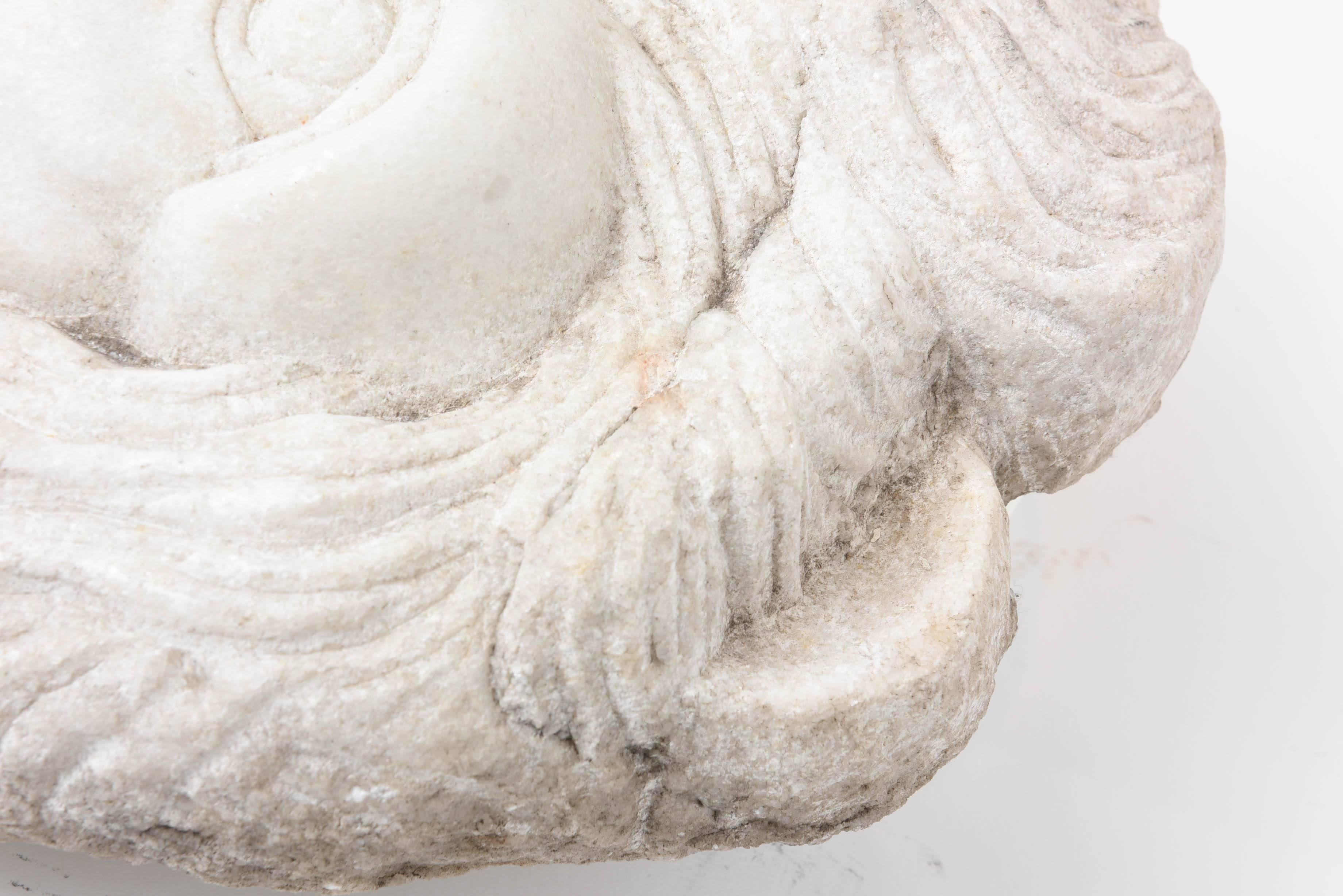 Carved Marble Lion Head, Italian 19th century 2