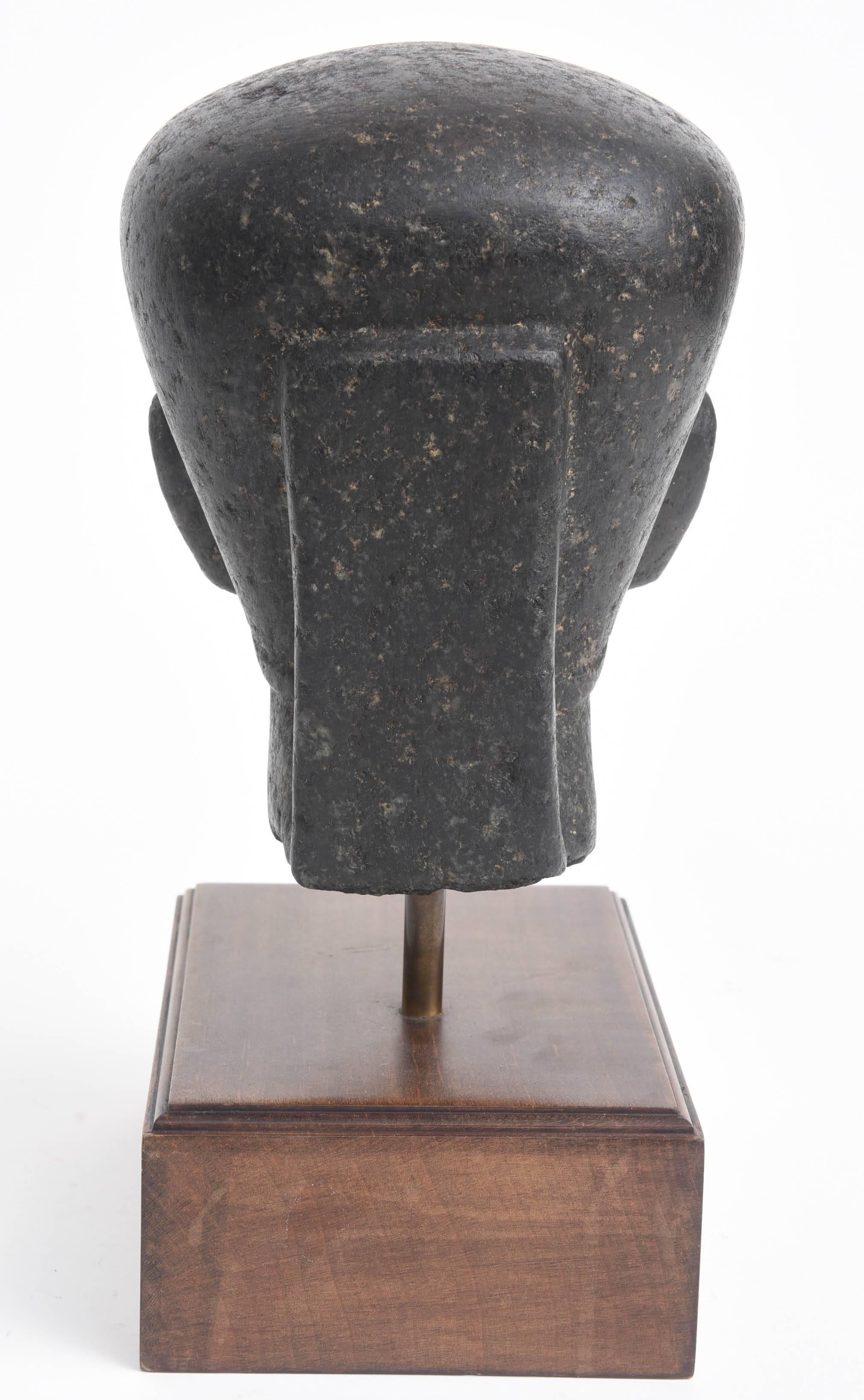 Basalt Head of Egyptian Pharaoh Tuthmosis, 18th Dynasty In Excellent Condition In Kensington, MD