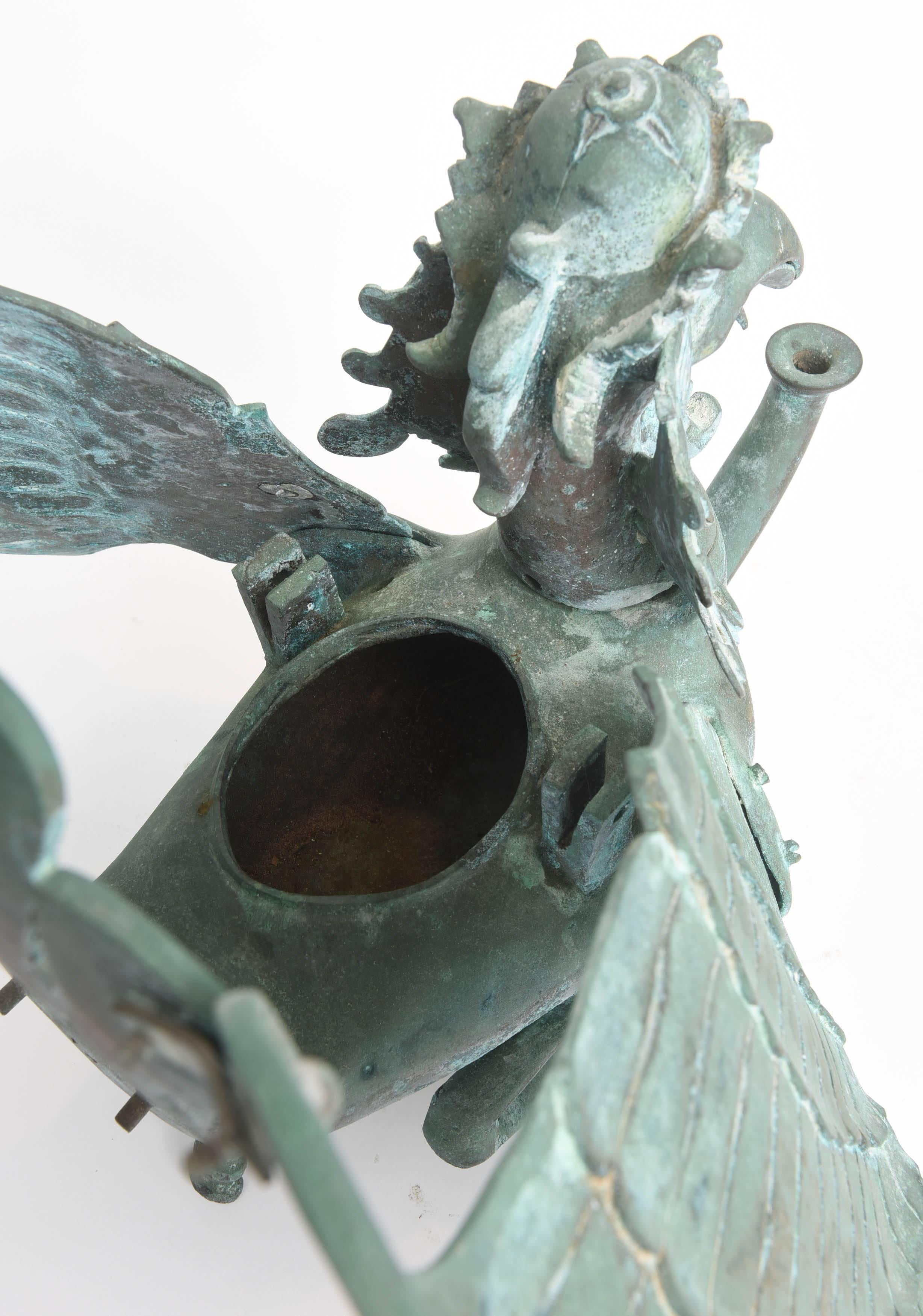 Indonesian 19th Century Southeast Asian Patinated Bronze Mythical Garuda Bird For Sale