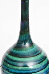 Pair of Italian Striped Glazed Ceramic Lamps, 1960s