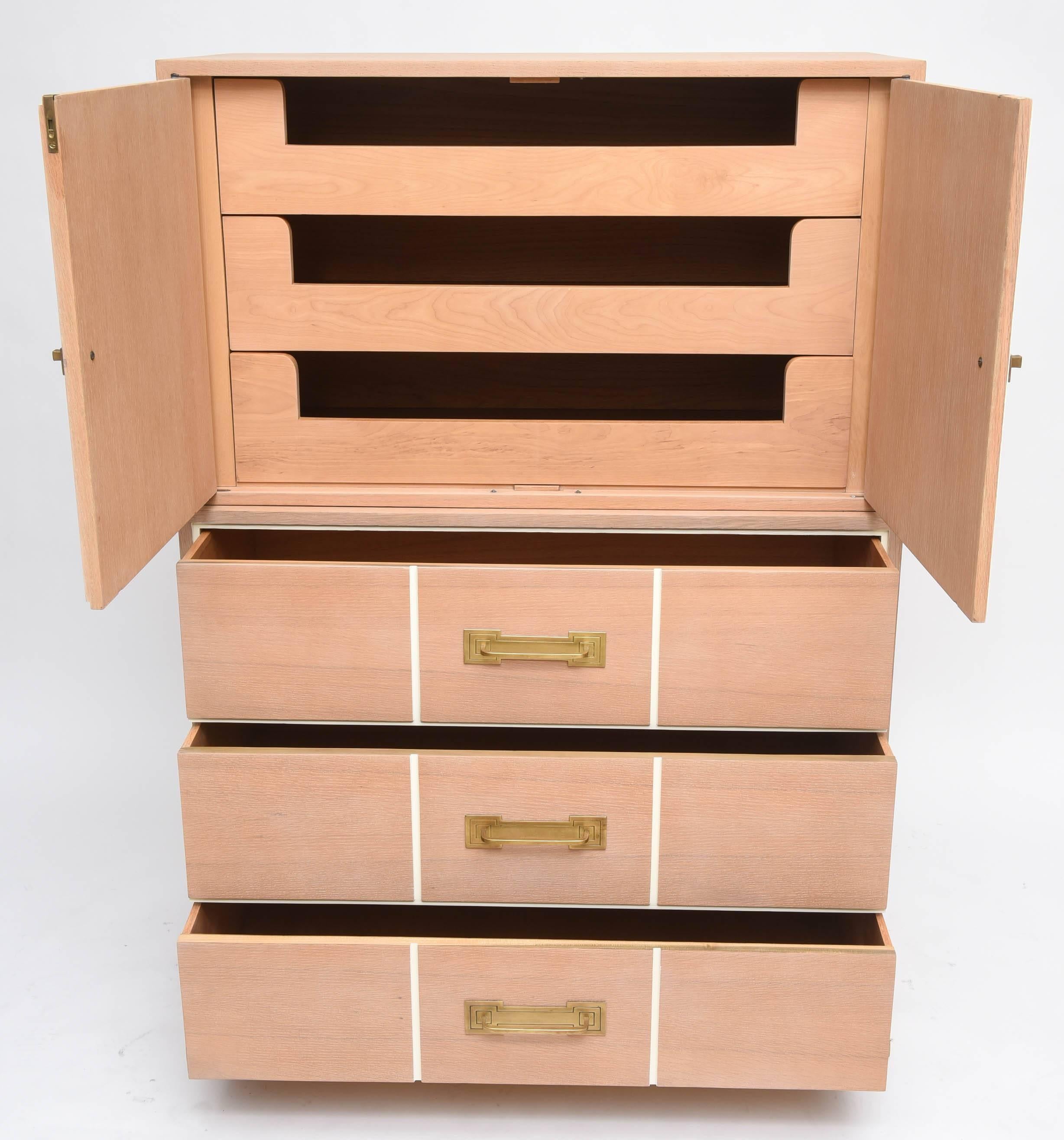 Pickled Oak Tall Dresser by Tommi Parzinger at 1stDibs pickled oak