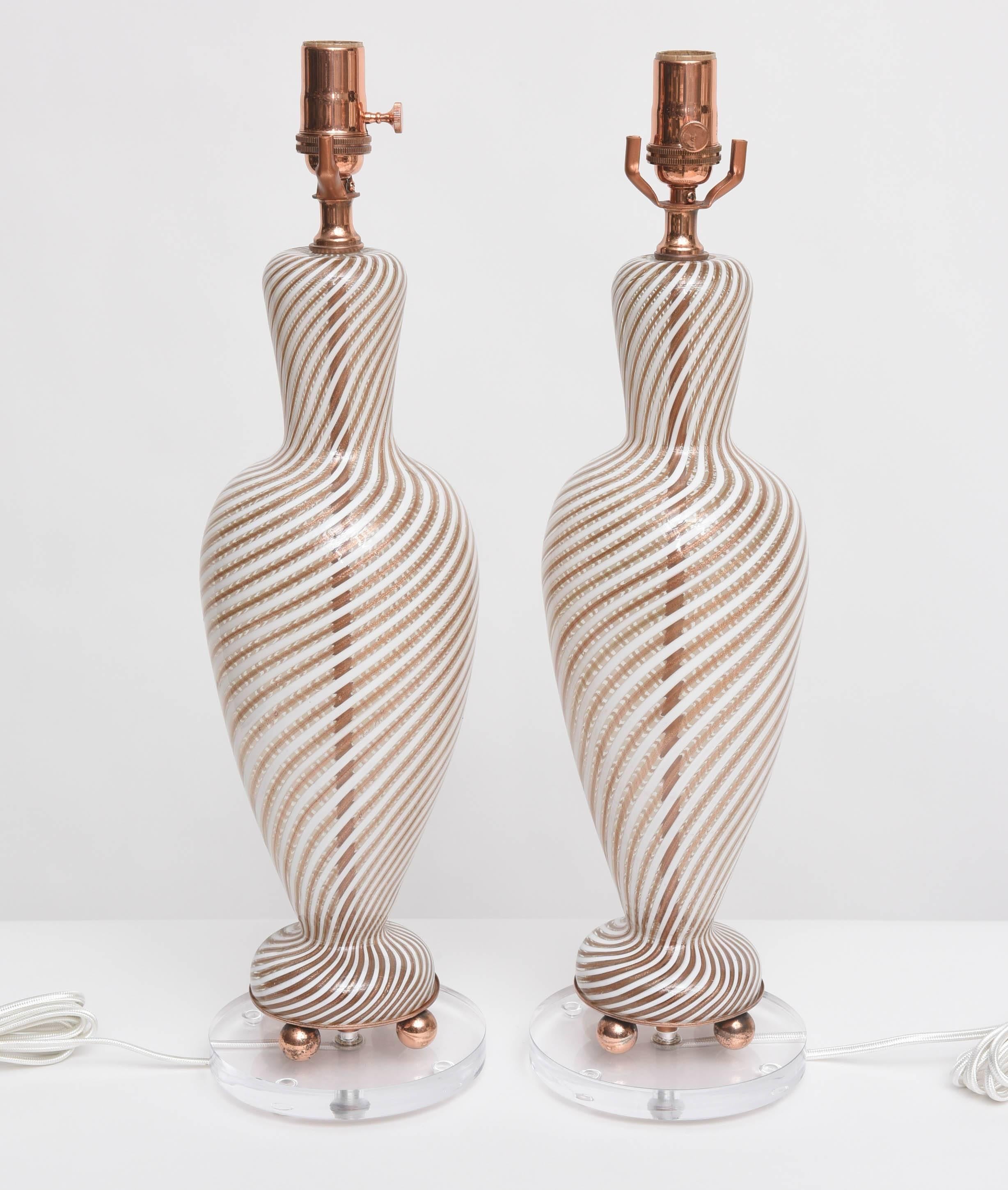 Pair of Aventurine Lamps by Dino Martens 2