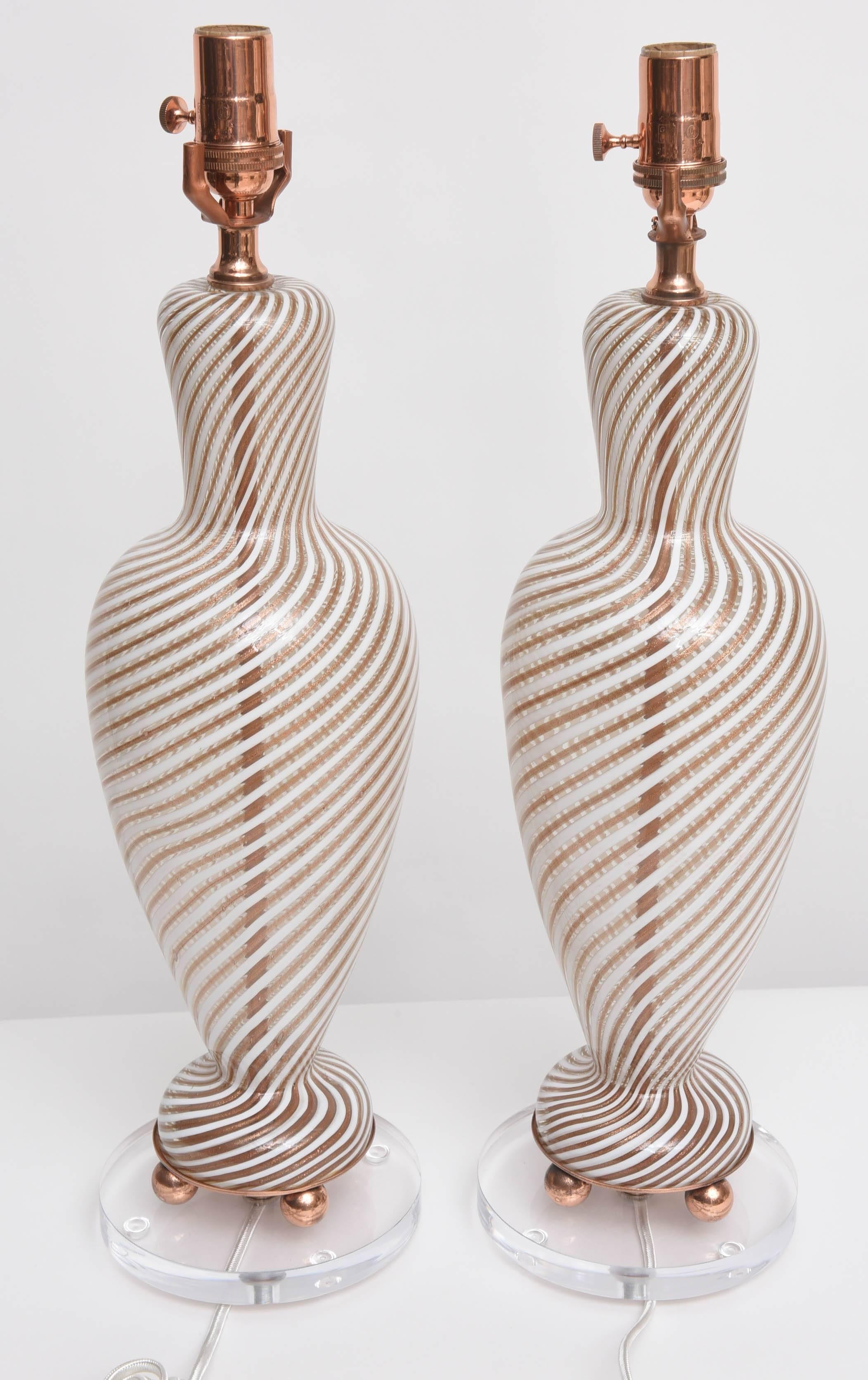 Pair of Aventurine Lamps by Dino Martens 3