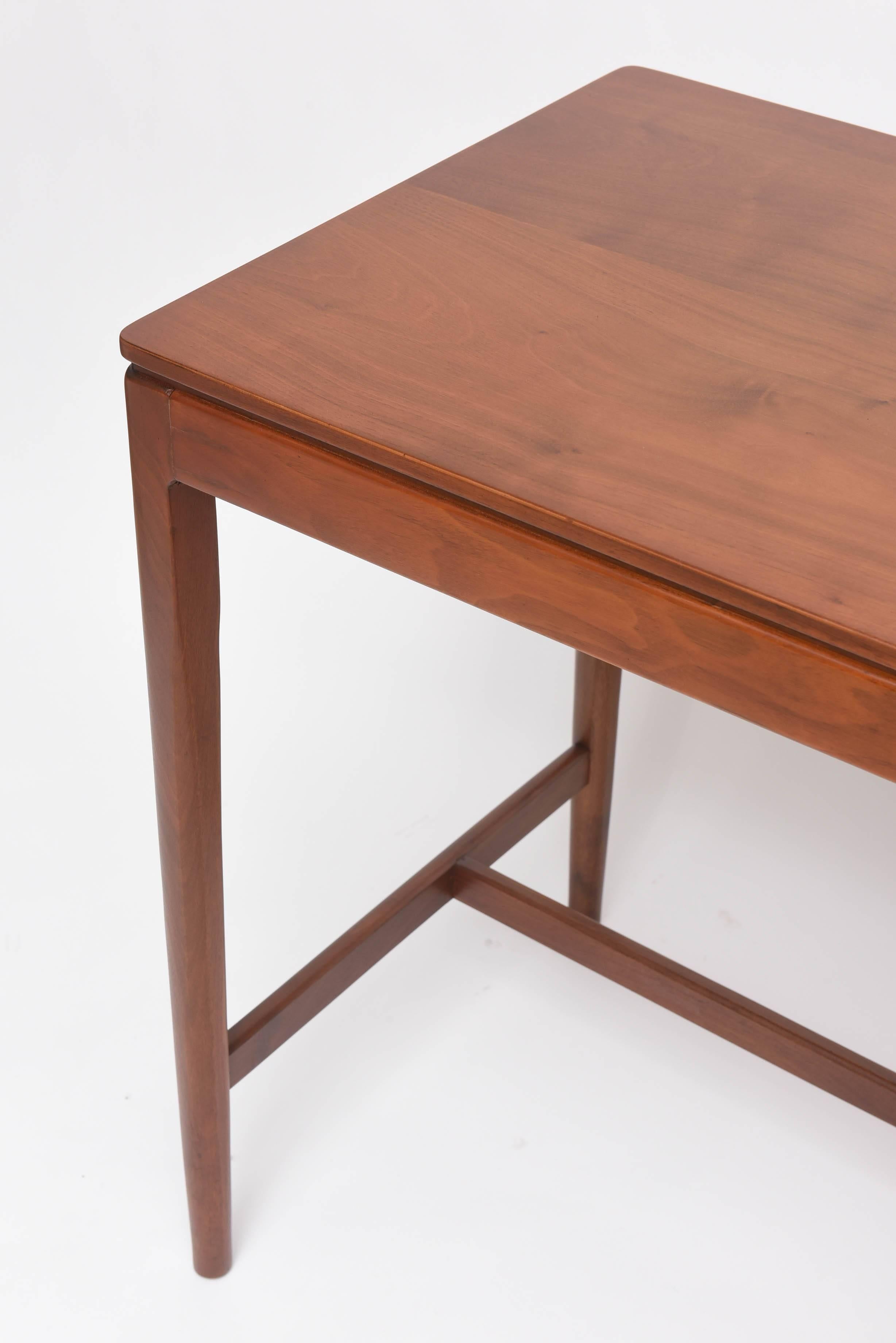 Mid-Century Modern Walnut and Brass Desk by Kipp Stewart for Drexel