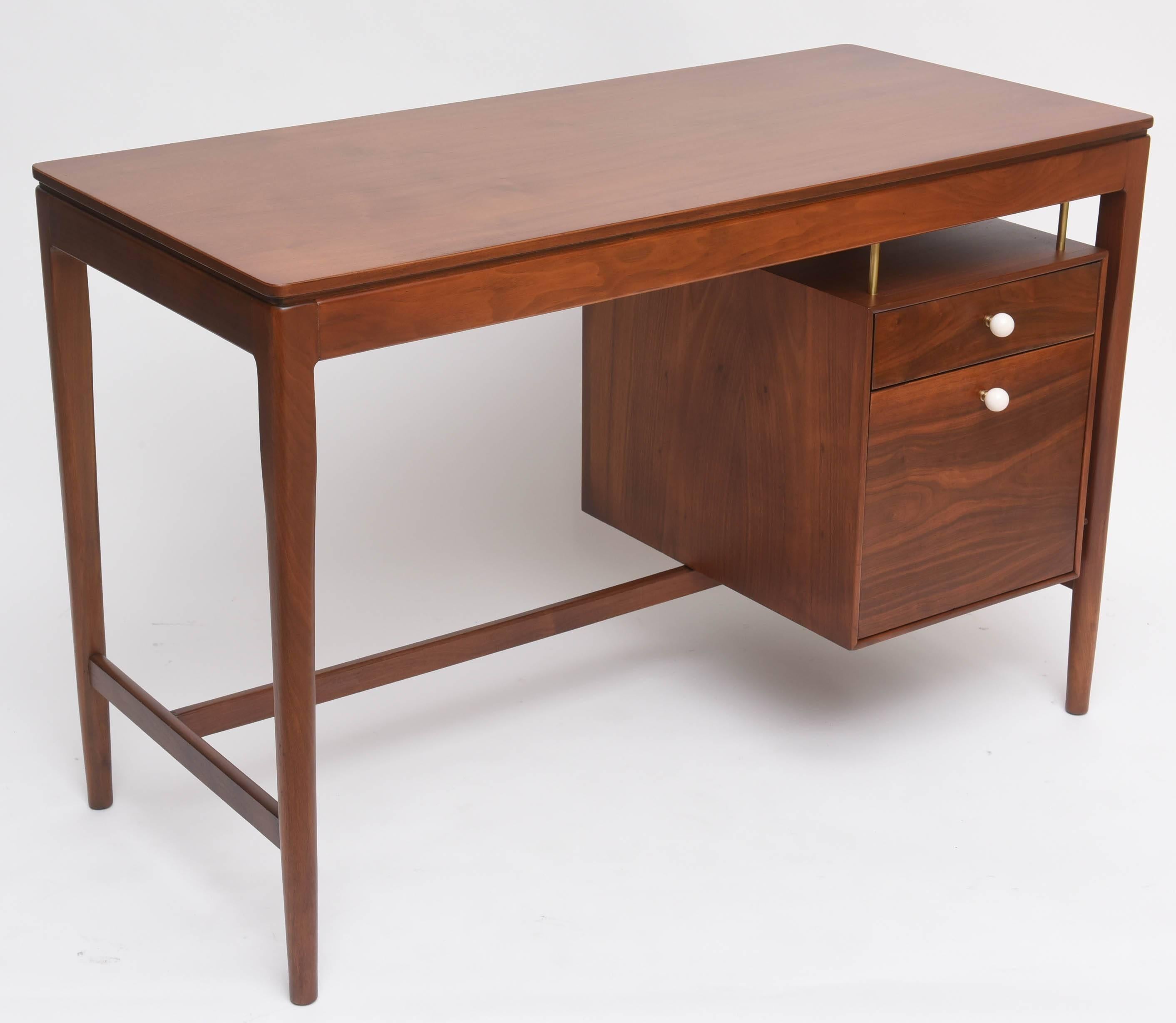 Walnut and Brass Desk by Kipp Stewart for Drexel 1