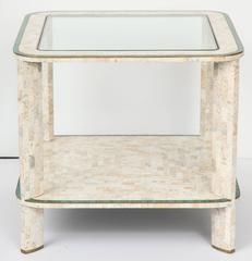 Chic 1970s Maitland-Smith Tessellated Marble and Malachite Cocktail Table