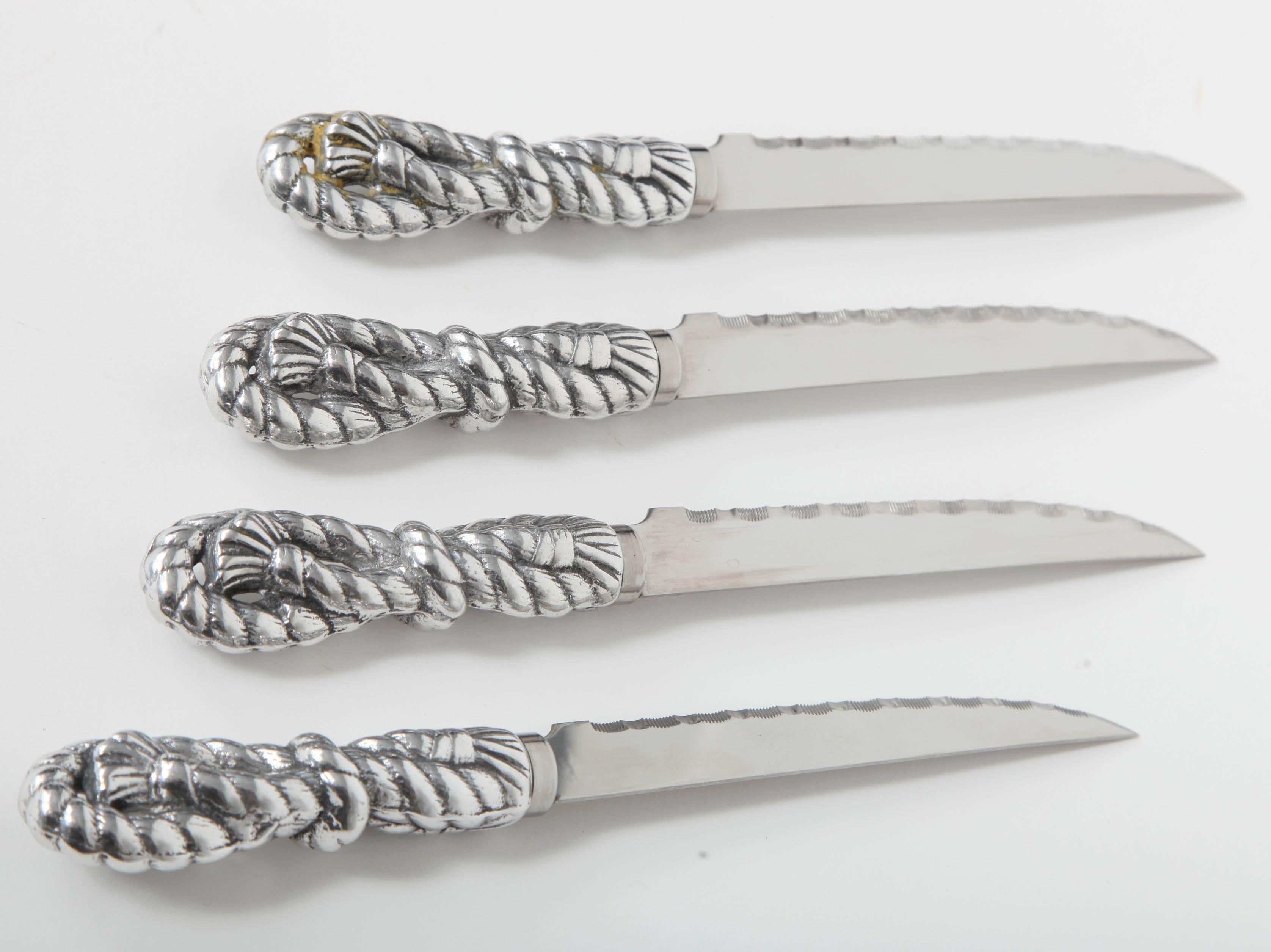 American Set of Four Tassel Handle Steak Knives by Arthur Court