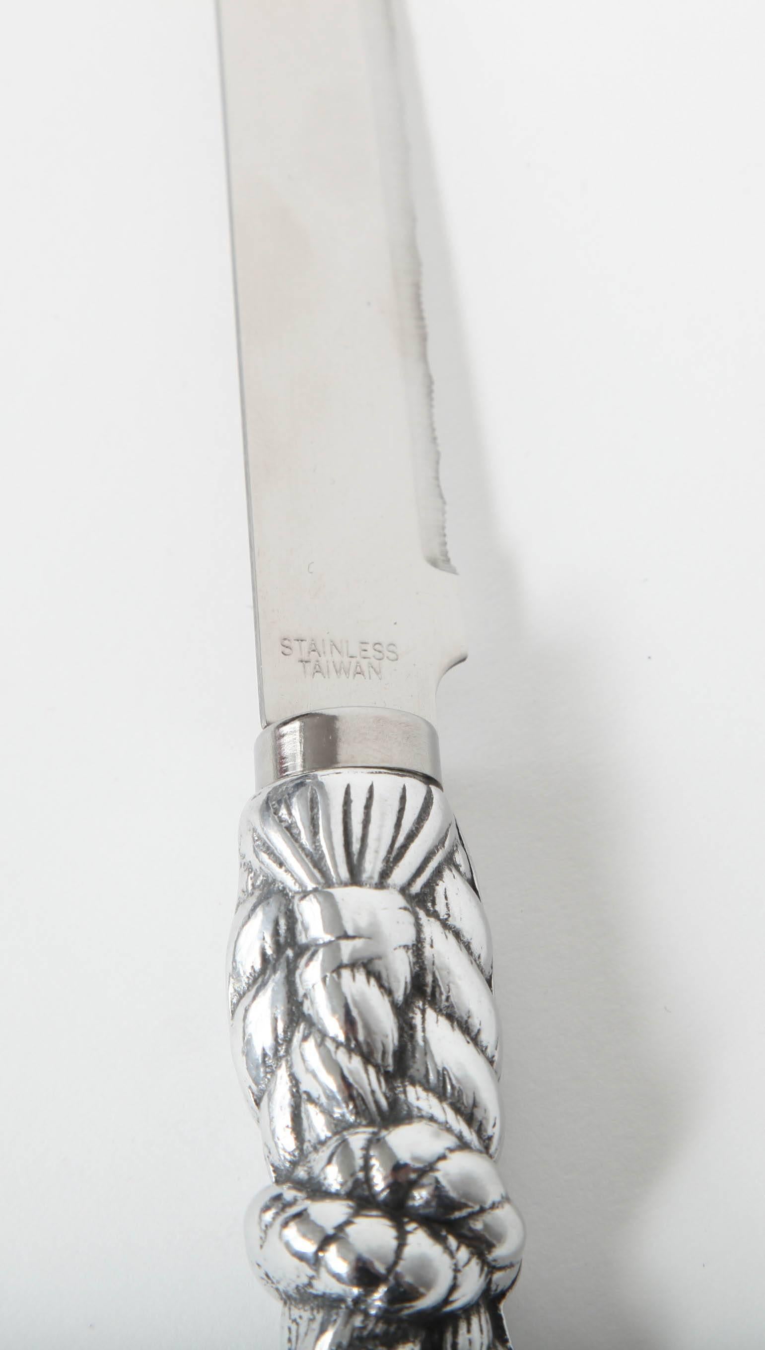 Aluminum Set of Four Tassel Handle Steak Knives by Arthur Court