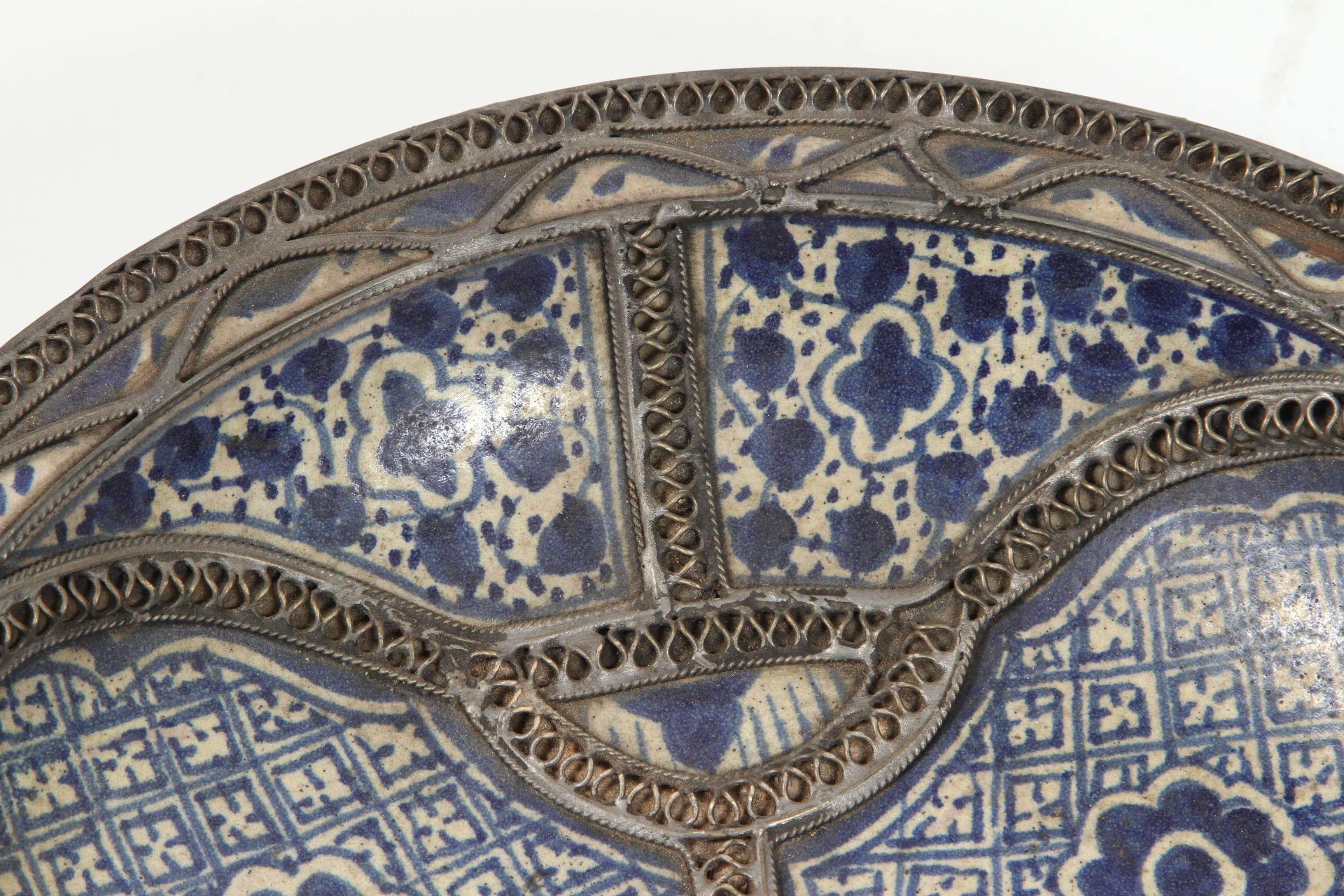 Set of Four Ceramic Decorative Plates from Fez, Morocco 2