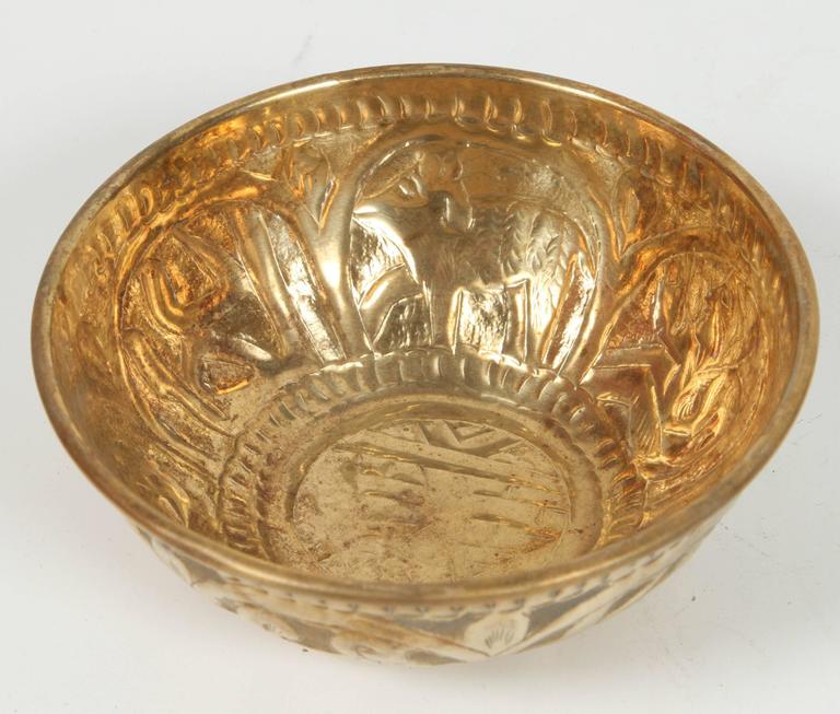 Set of Ten Antique Middle Eastern Brass Magic Bowls For Sale at 1stDibs