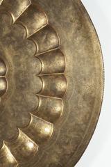 Monumental Mughal-Indian Brass Hanging Tray Platter 47 Inches Diameter