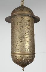 Vintage Moroccan Brass Filigree Pendant Light Fixture