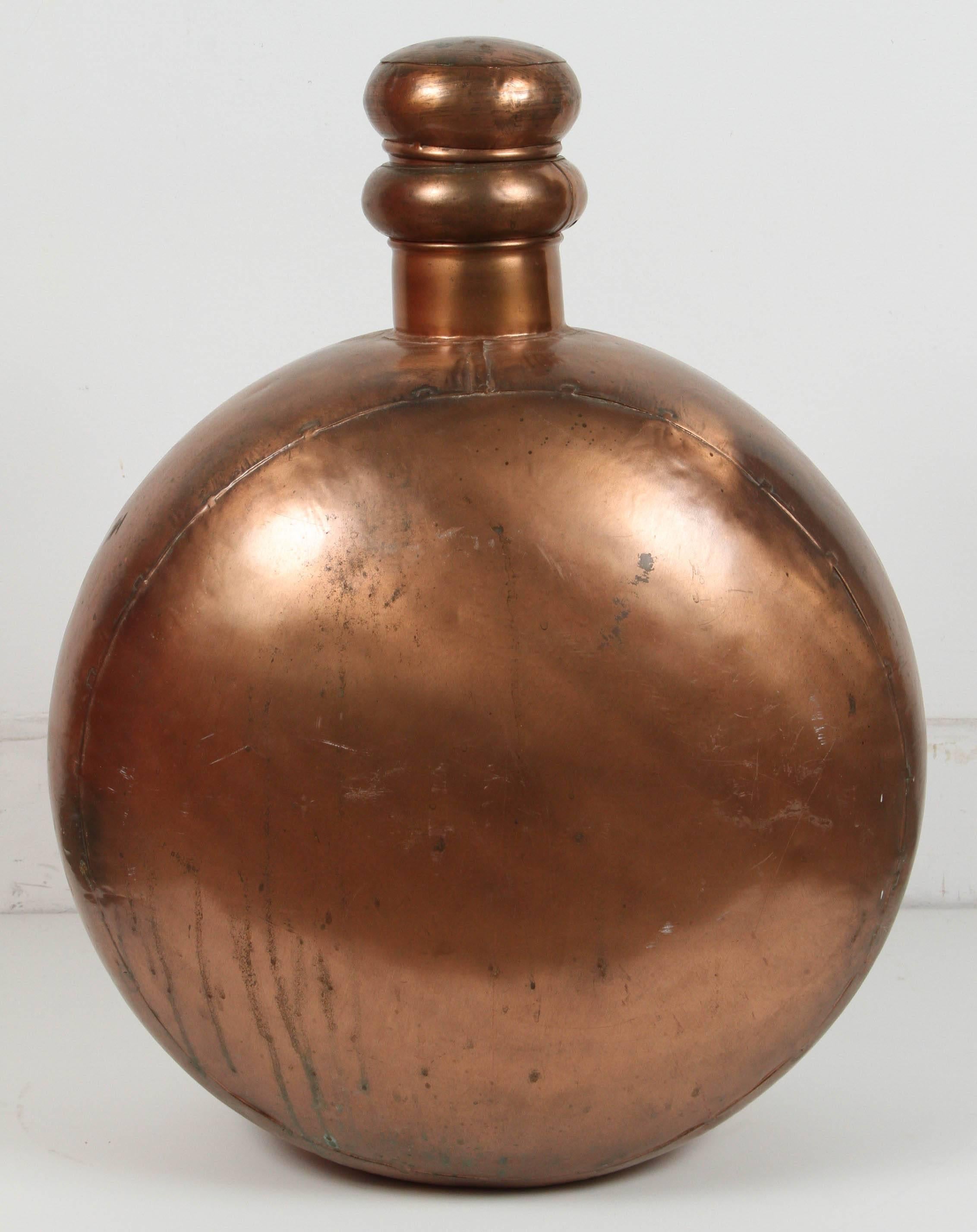 20th Century Hand-Hammered Anglo Raj Copper Vessel
