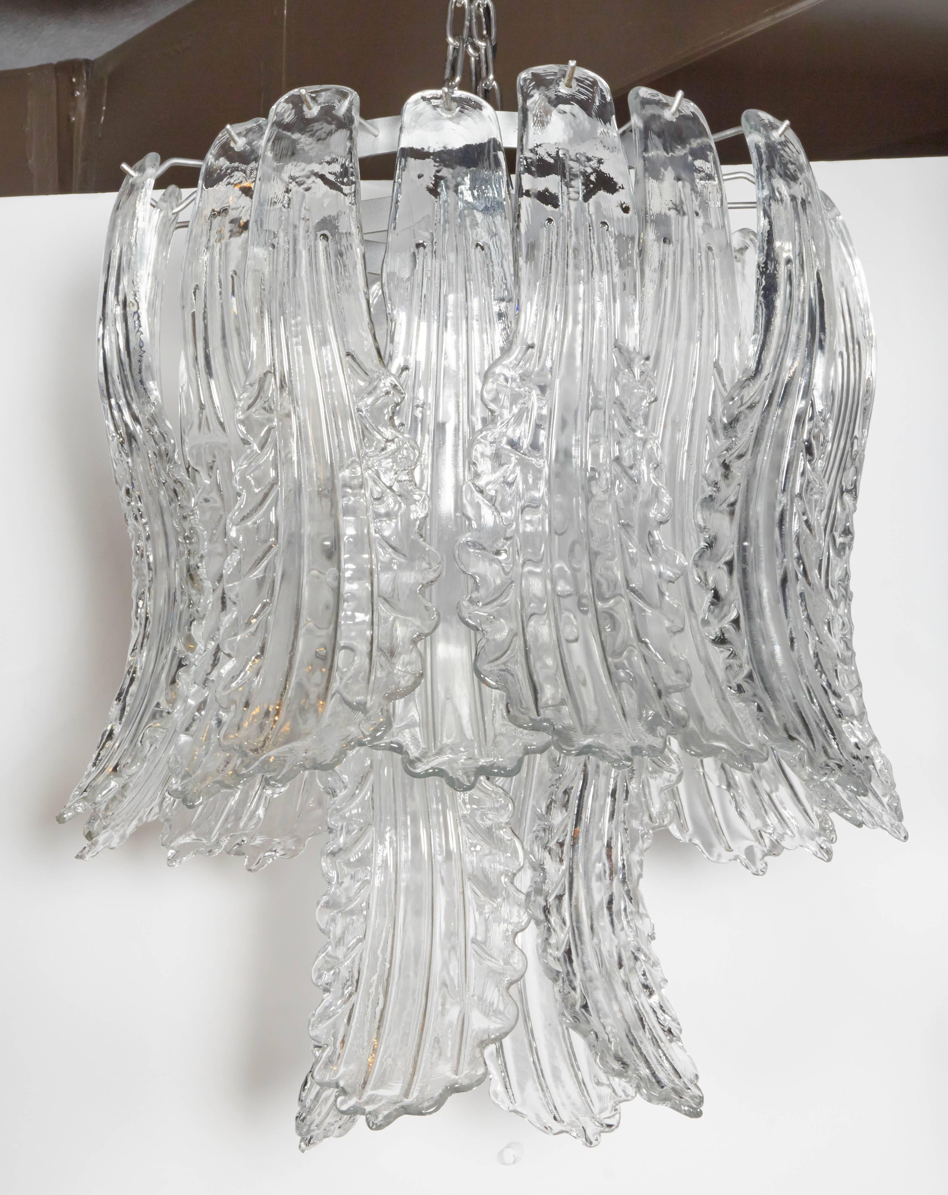 Hand-Crafted Exquisite Chandelier with Stylized Murano Glass Leaves by Barovier & Toso