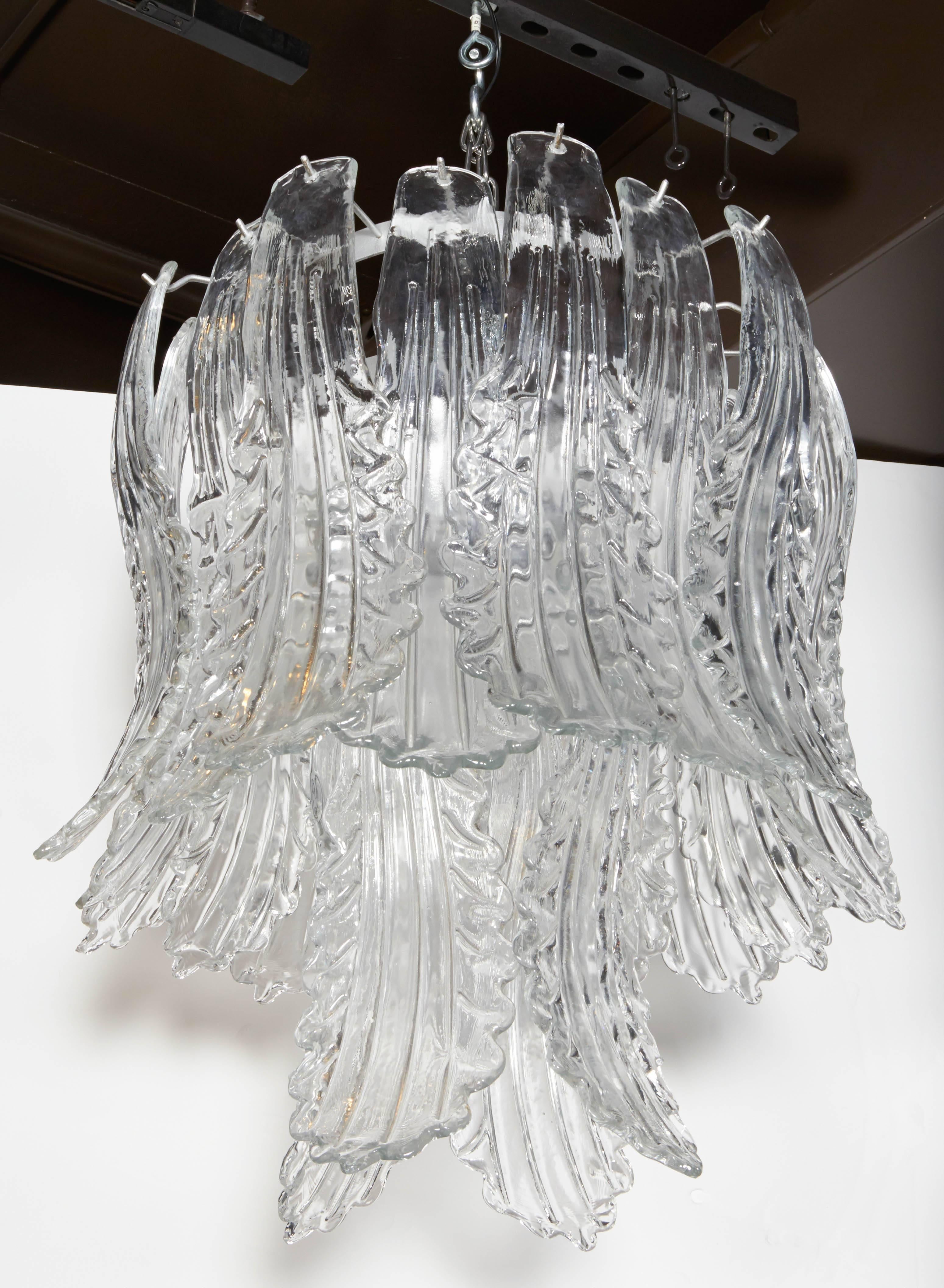 Exquisite Chandelier with Stylized Murano Glass Leaves by Barovier & Toso 2