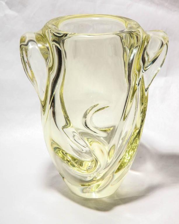 Modern Designed Sevres Yellow Crystal Vase For Sale at 1stDibs