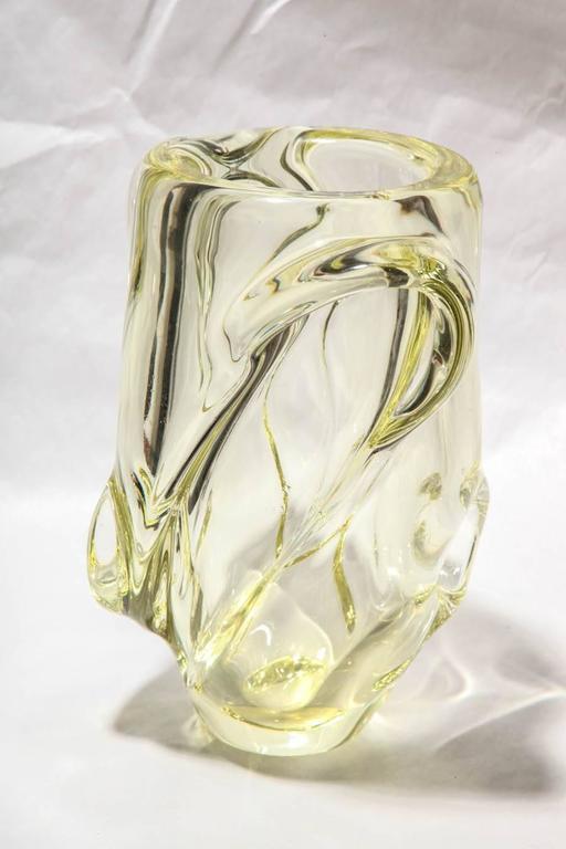 Modern Designed Sevres Yellow Crystal Vase For Sale at 1stDibs