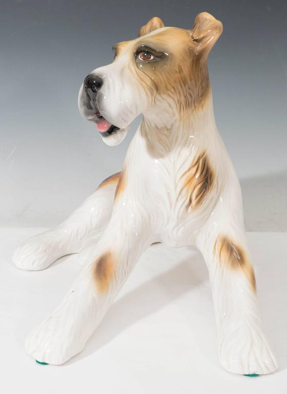 MidCentury Italian Ceramic 'Terrier' Dog Sculpture For Sale at 1stDibs