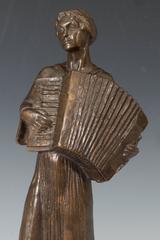 Lilian Swann Saarinen 'Woman Playing Accordion' Bronze Sculpture, circa 1939