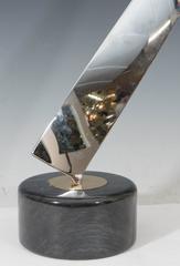 Curtis Jere Abstract Ribbon Sculpture with Ball Motif
