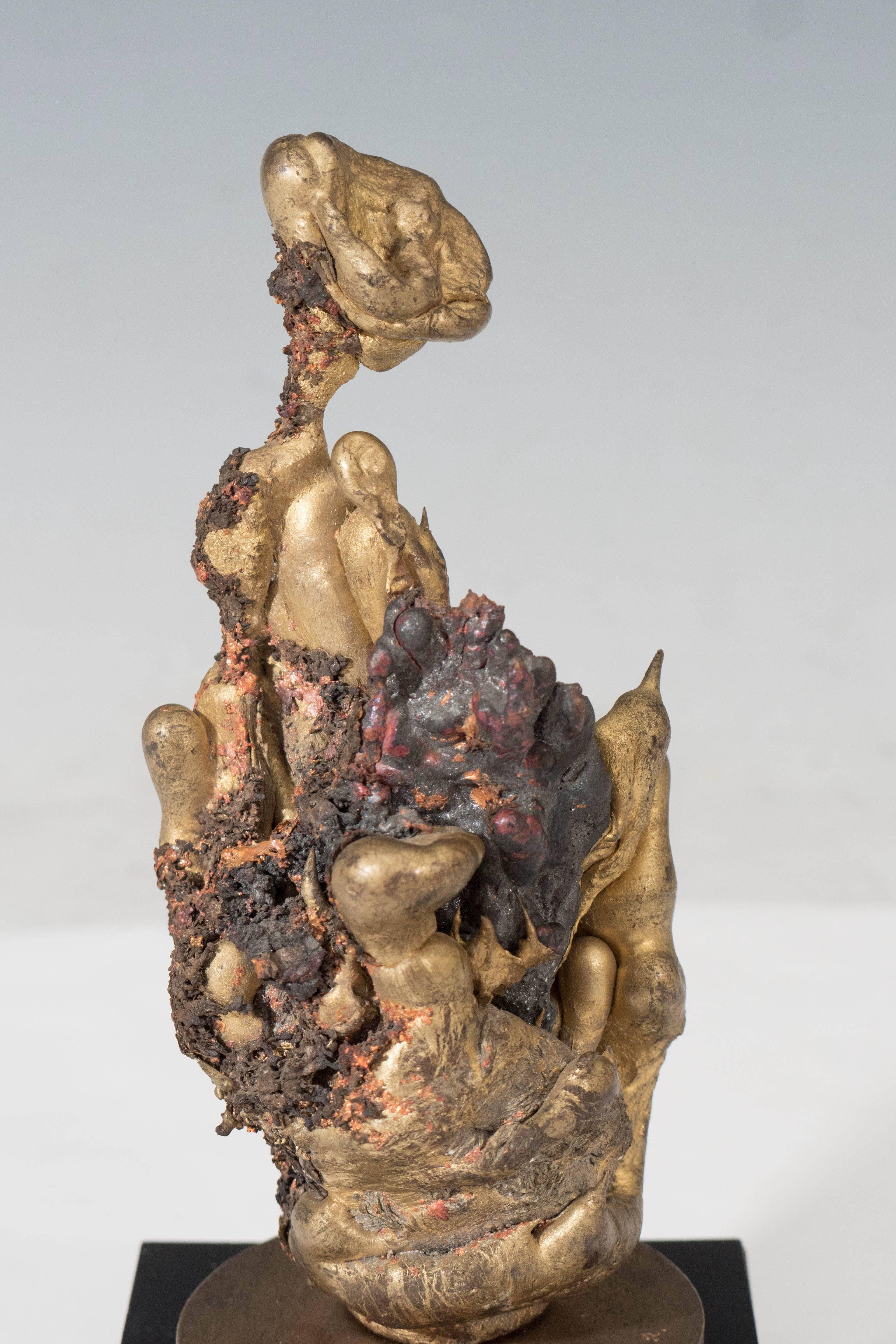 Armand Vaillancourt (b. 1929) 

Molten bronze sculpture on wood base, signed and dated to base 

7.5
