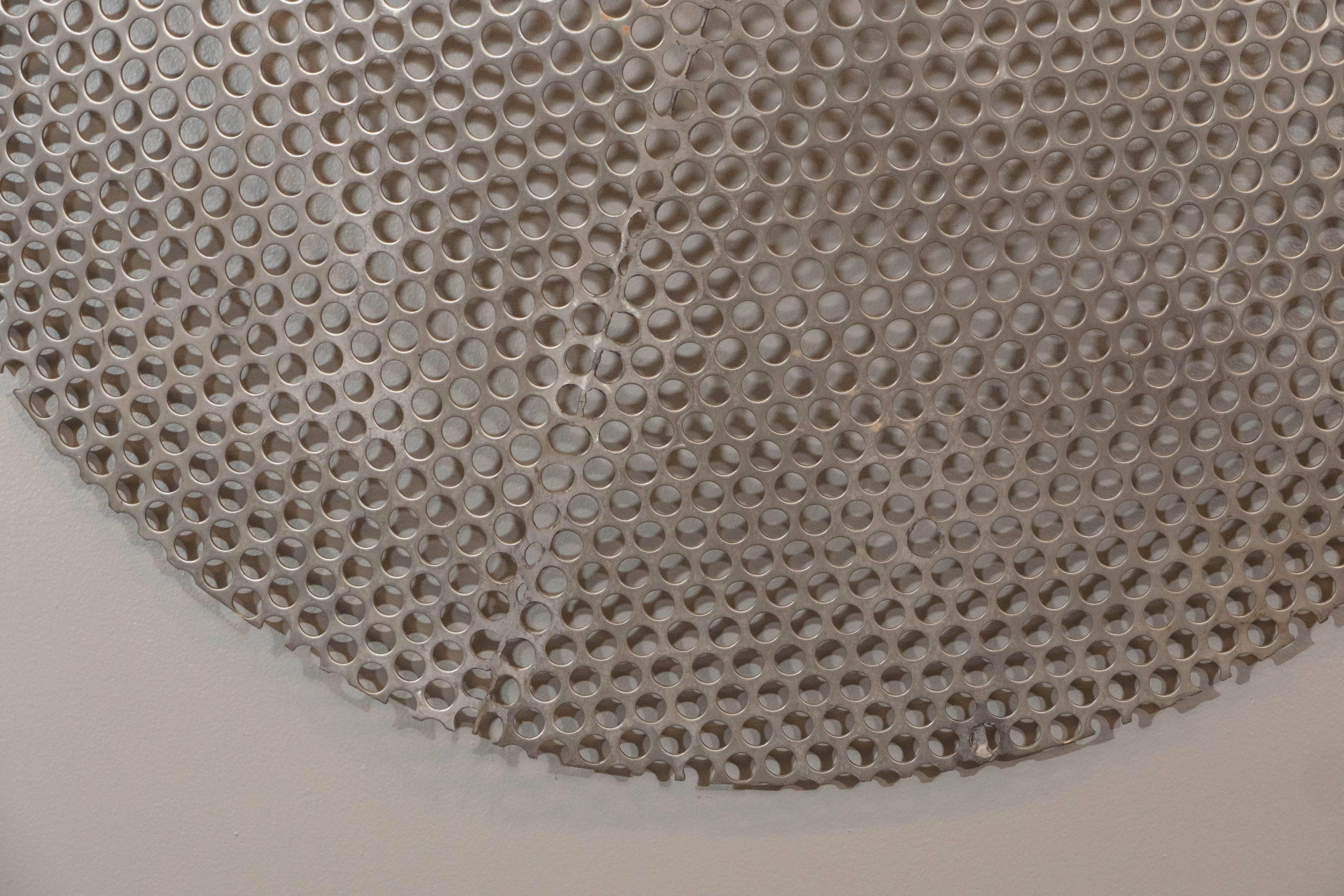 Industrial Style Perforated Wall Sculpture In Good Condition In New York, NY