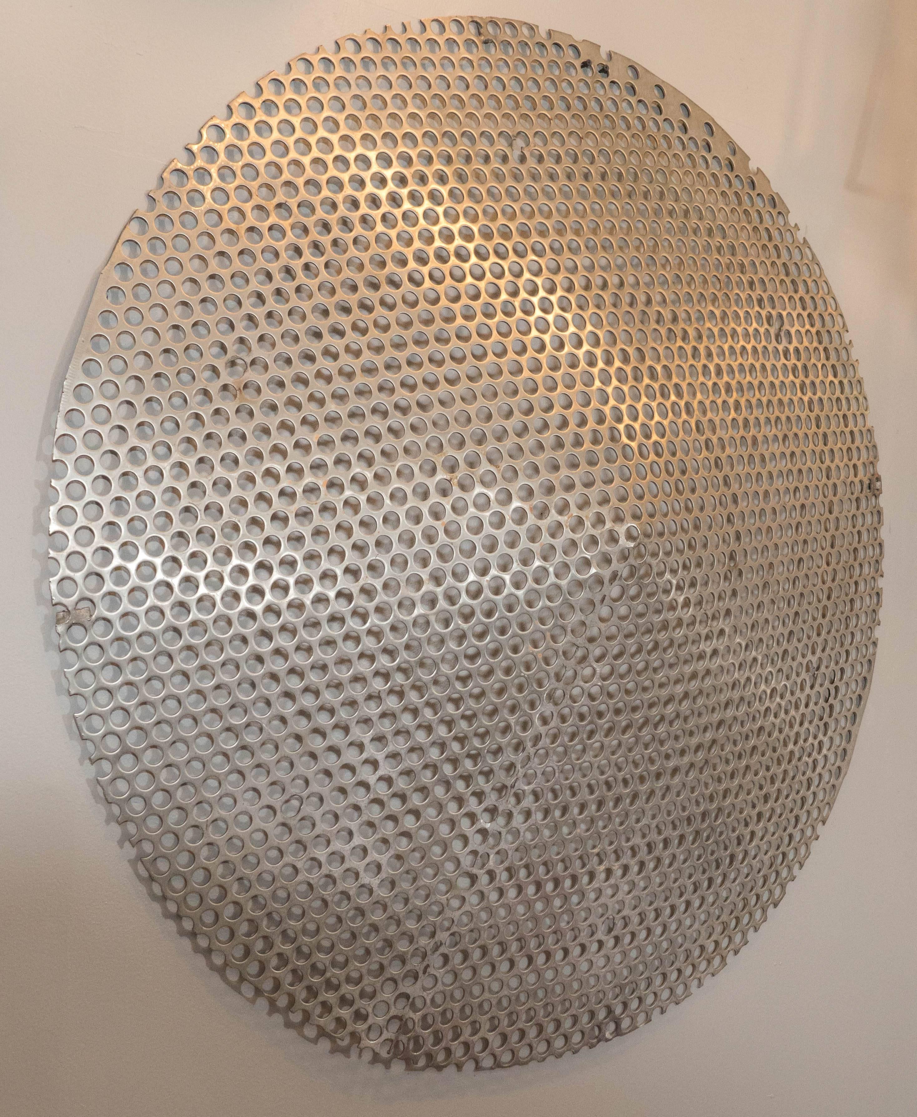 Metal Industrial Style Perforated Wall Sculpture