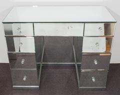 Hollywood Regency Mirrored Art Deco Desk