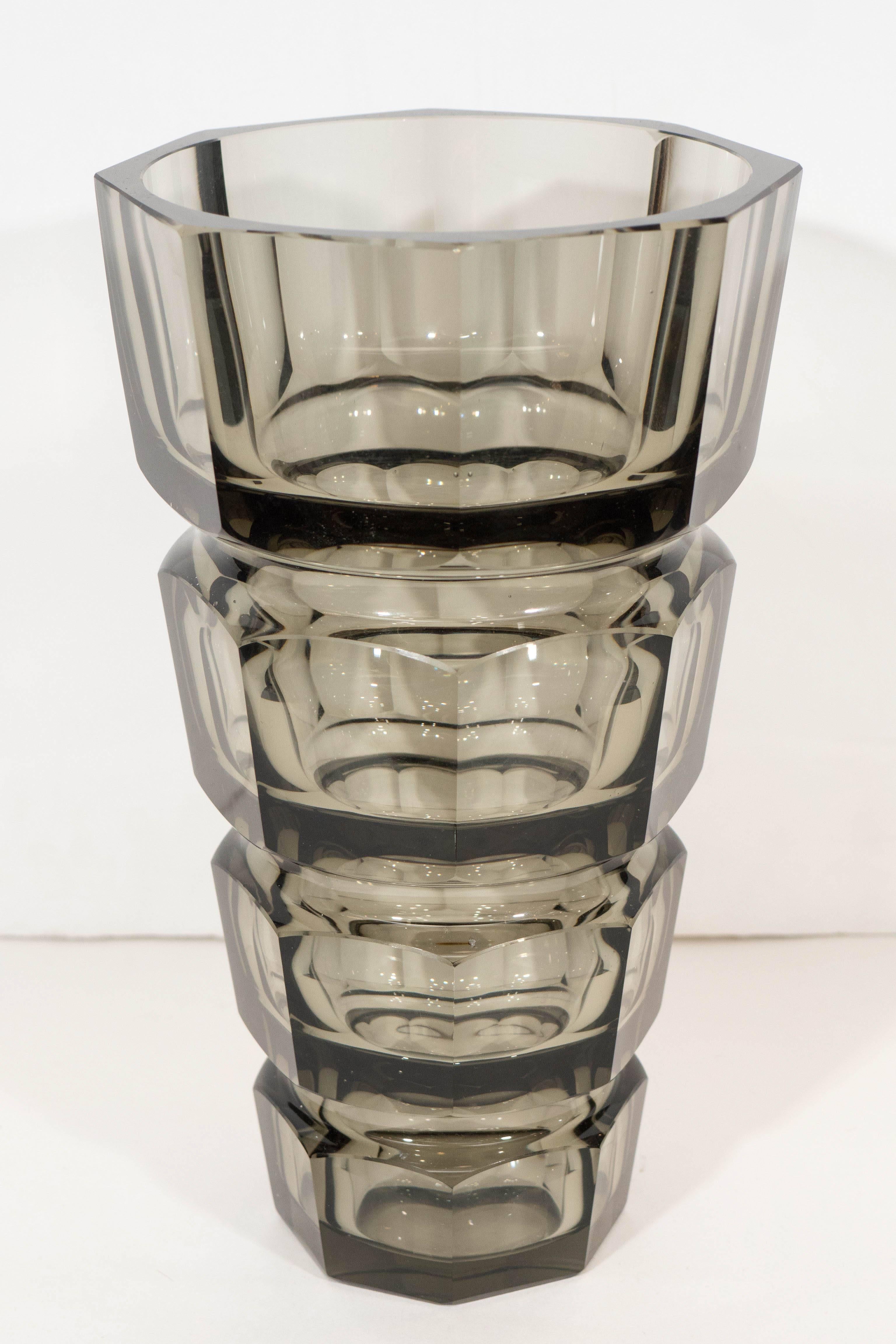 Gray Crystal Moser Vase 1