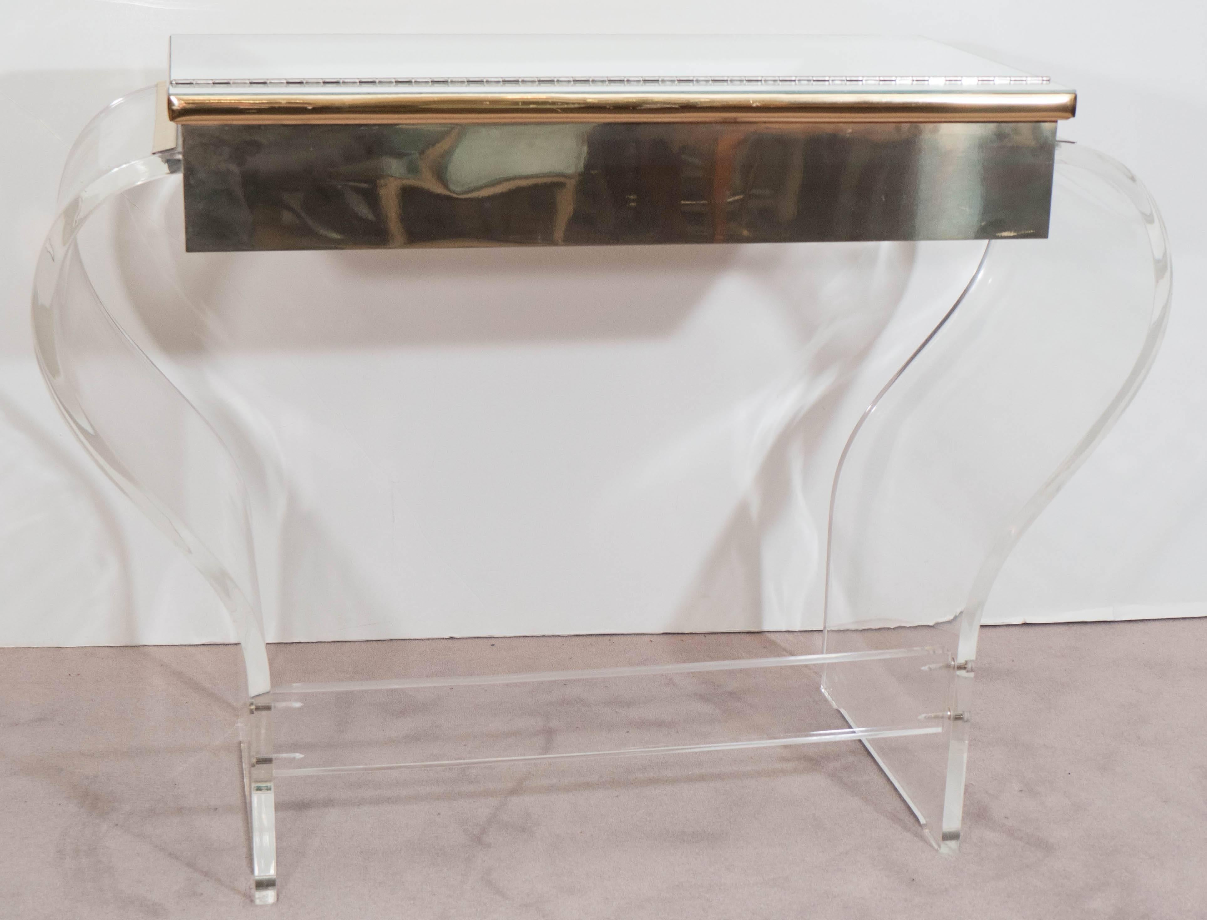 Hill Manufacturing Vanity on Lucite Base with Stool 2