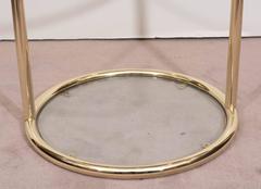 Round Three-Tier Brass Swivel Table in the Style of Milo Baughman